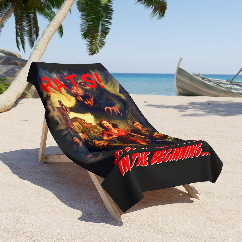 RBT: "RATS!" Movie Title Logo - Beach Towel - Black
