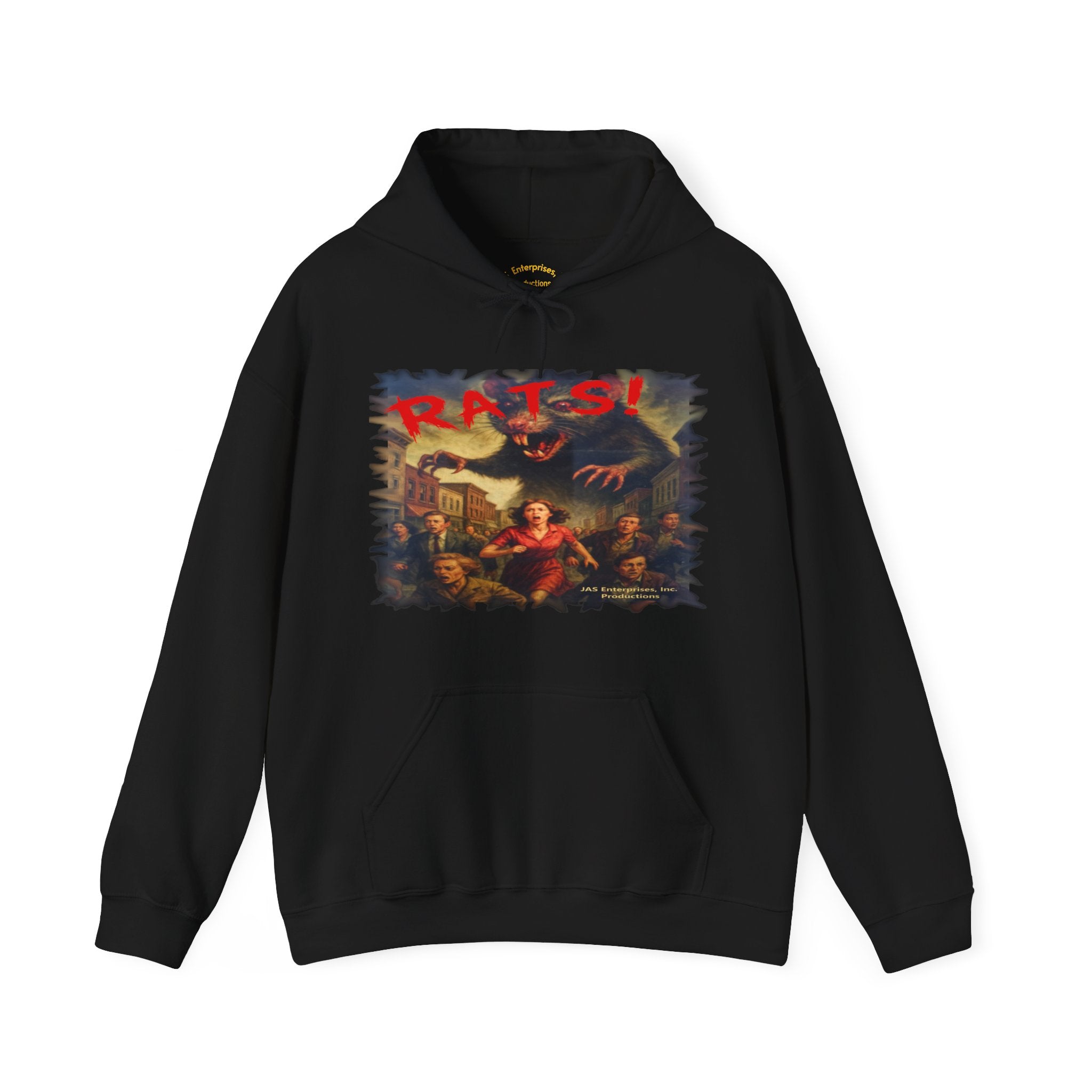 RHD: "RATS!" Logo (Blank Back Side) - Unisex Hoodie (Black)