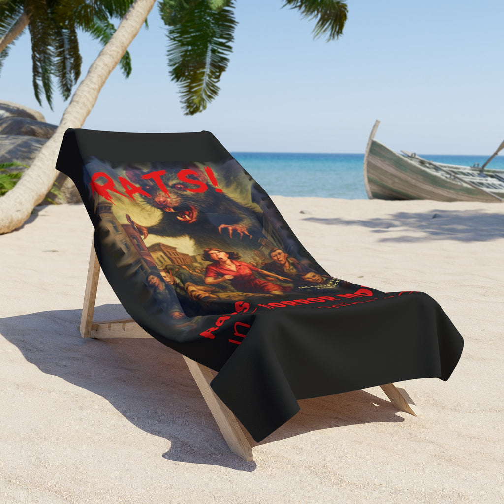 RBT: "RATS!" Logo - Beach Towel - Black