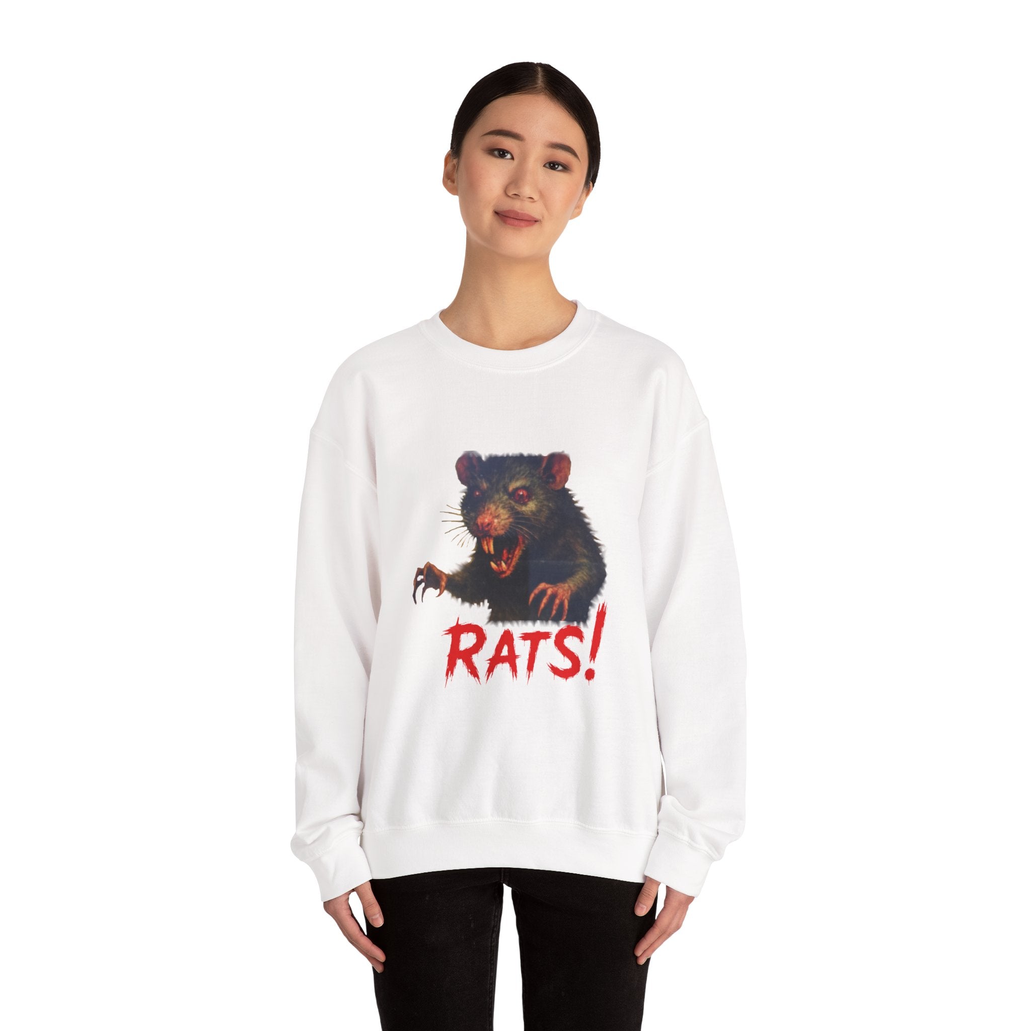 RSS: "RAT" (Blank Back Side) - Unisex Crewneck Sweatshirt (White)