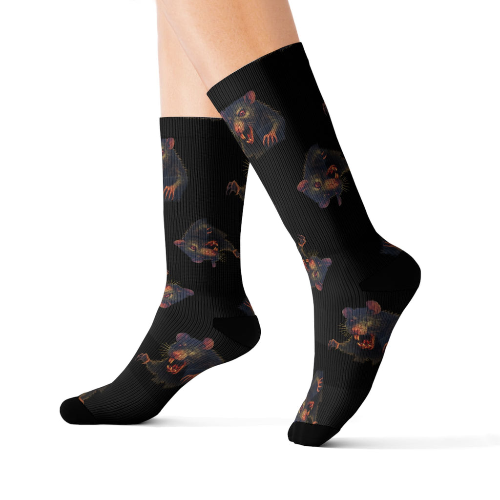 RFW: "RAT" (Multi) - Unisex Socks - Black