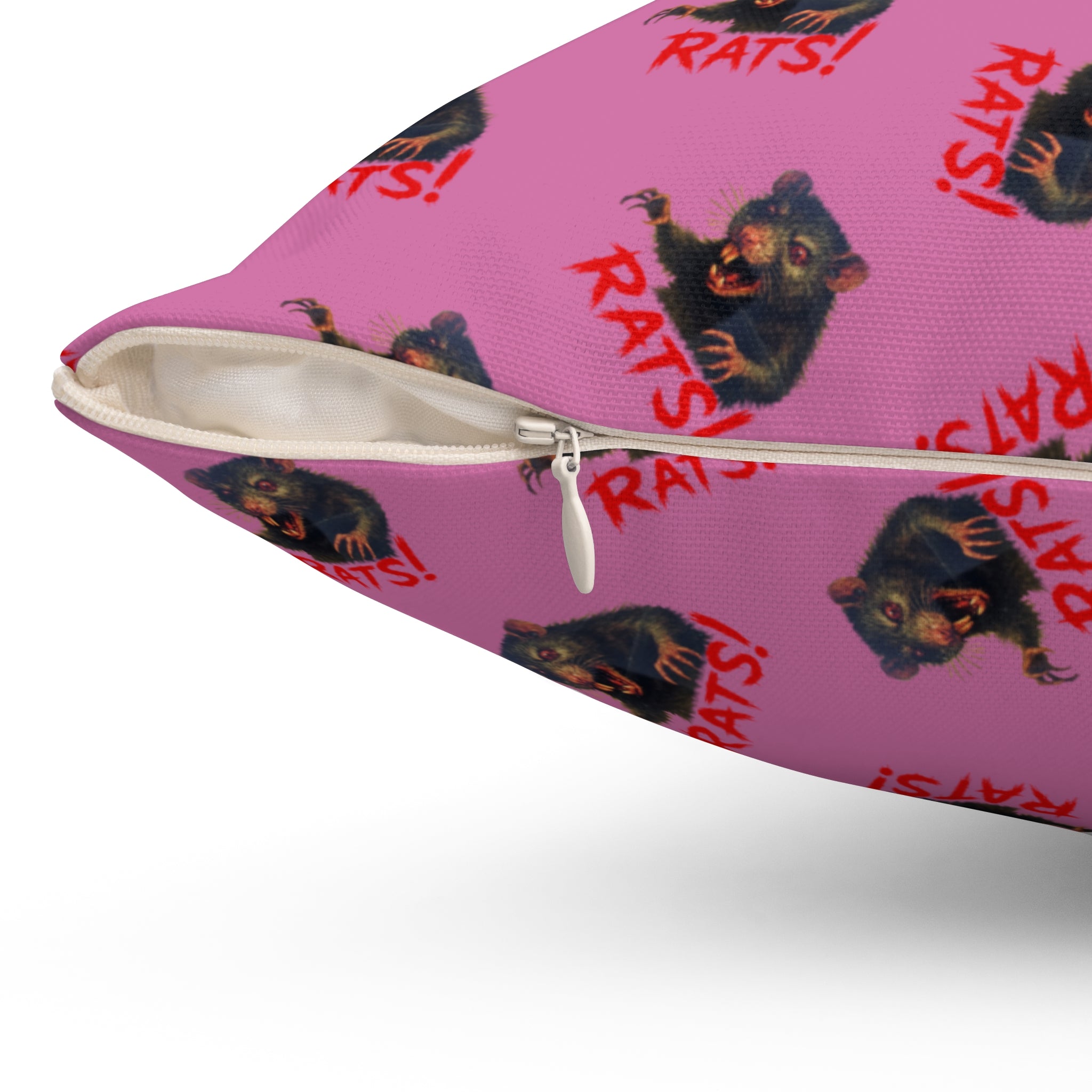 RPW: "RAT" (Multi) - Polyester Throw Pillow - (Pink)