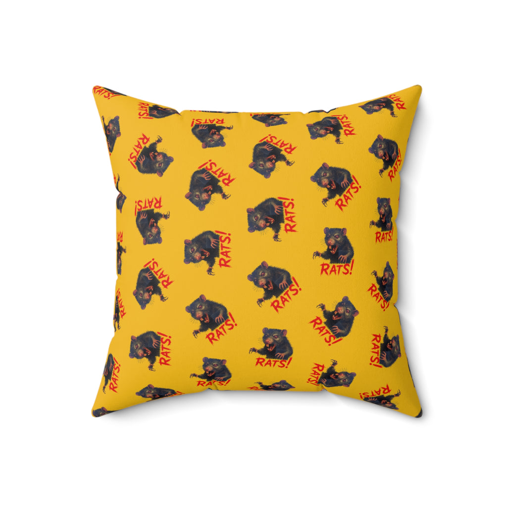 RPW: "RAT" (Multi) - Polyester Throw Pillow - (Yellow)