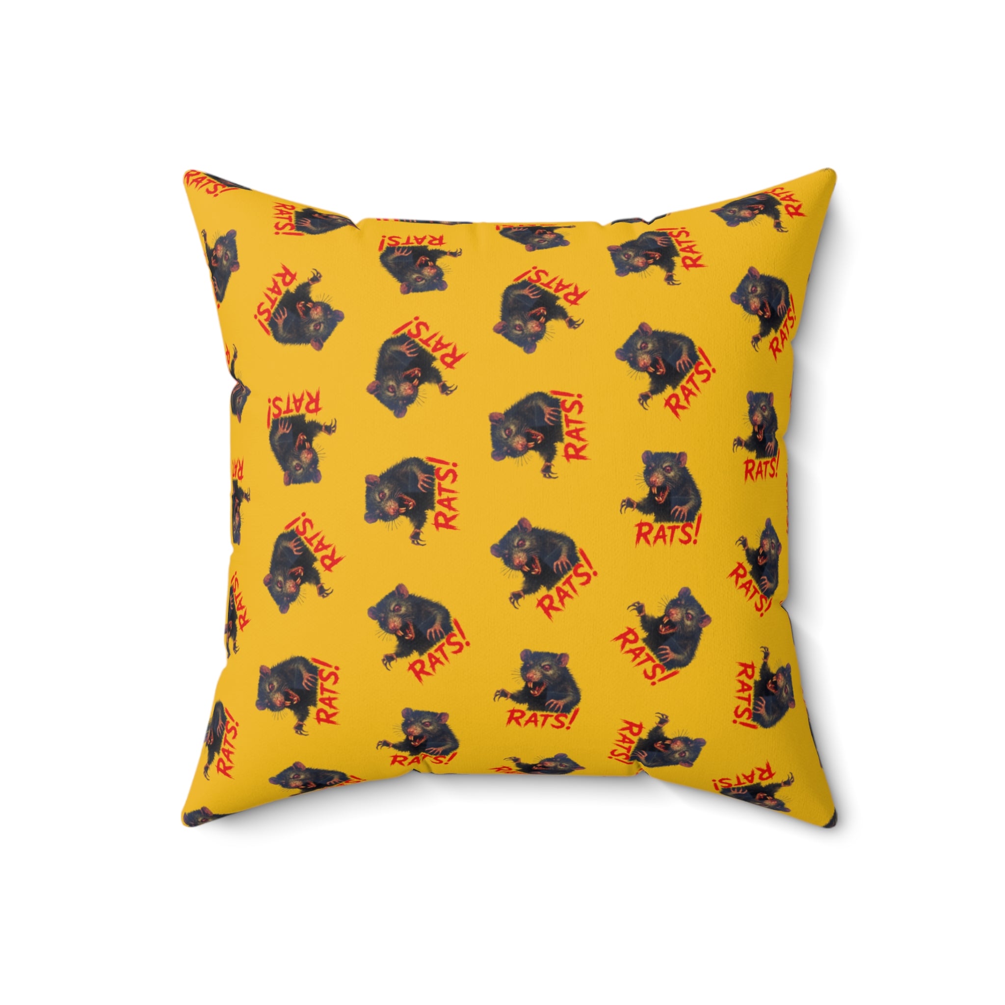 RPW: "RAT" (Multi) - Polyester Throw Pillow - (Yellow)