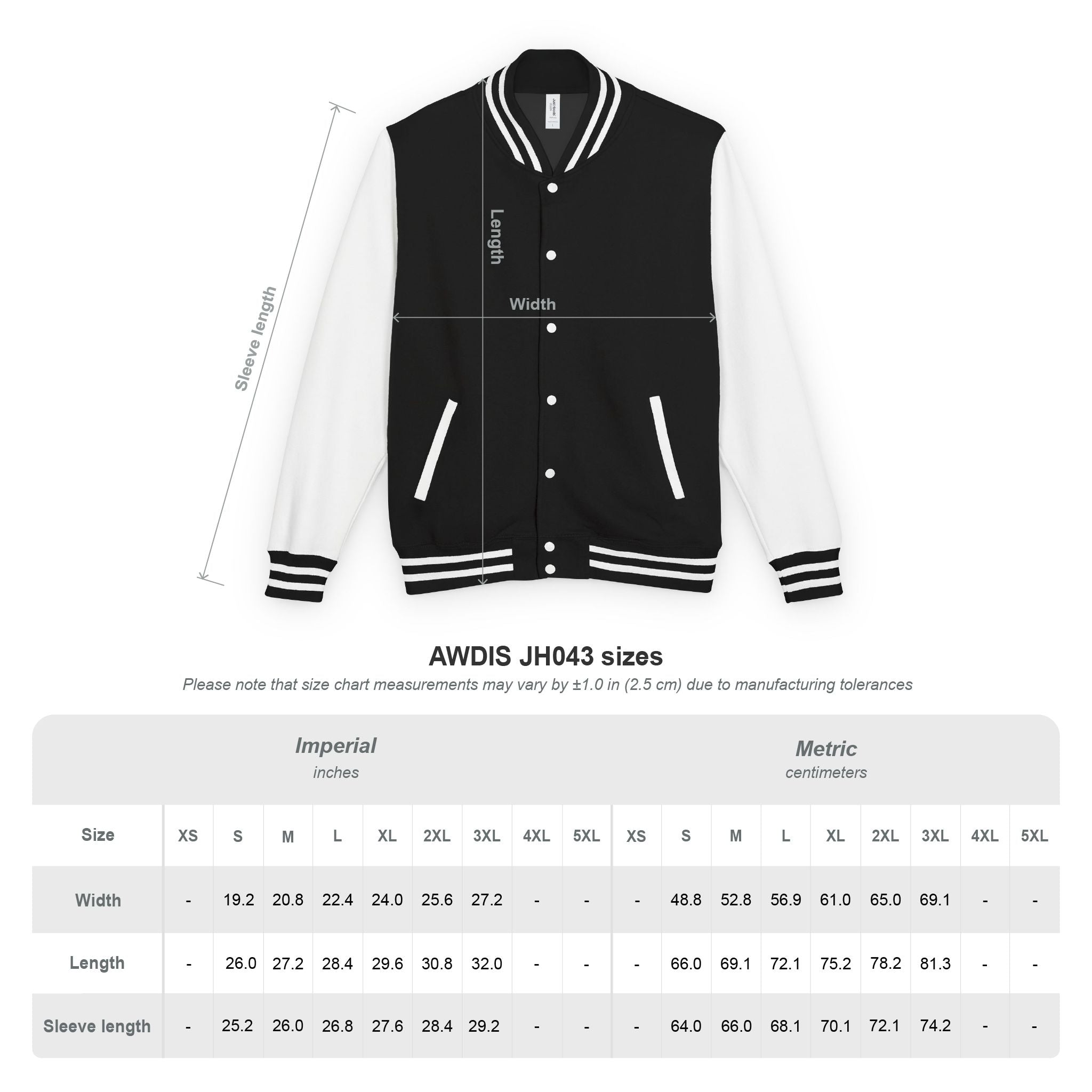 RJK: "Fear the Rats! Embrace the Horror!" - Unisex Heavyweight Letterman Jacket (Black/Red)