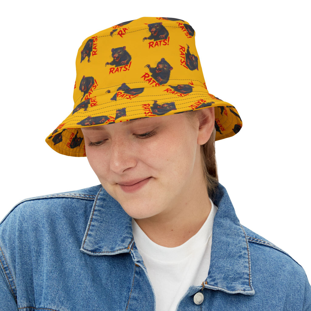 RHT: "RAT" (Multi) - Bucket Hat - Yellow