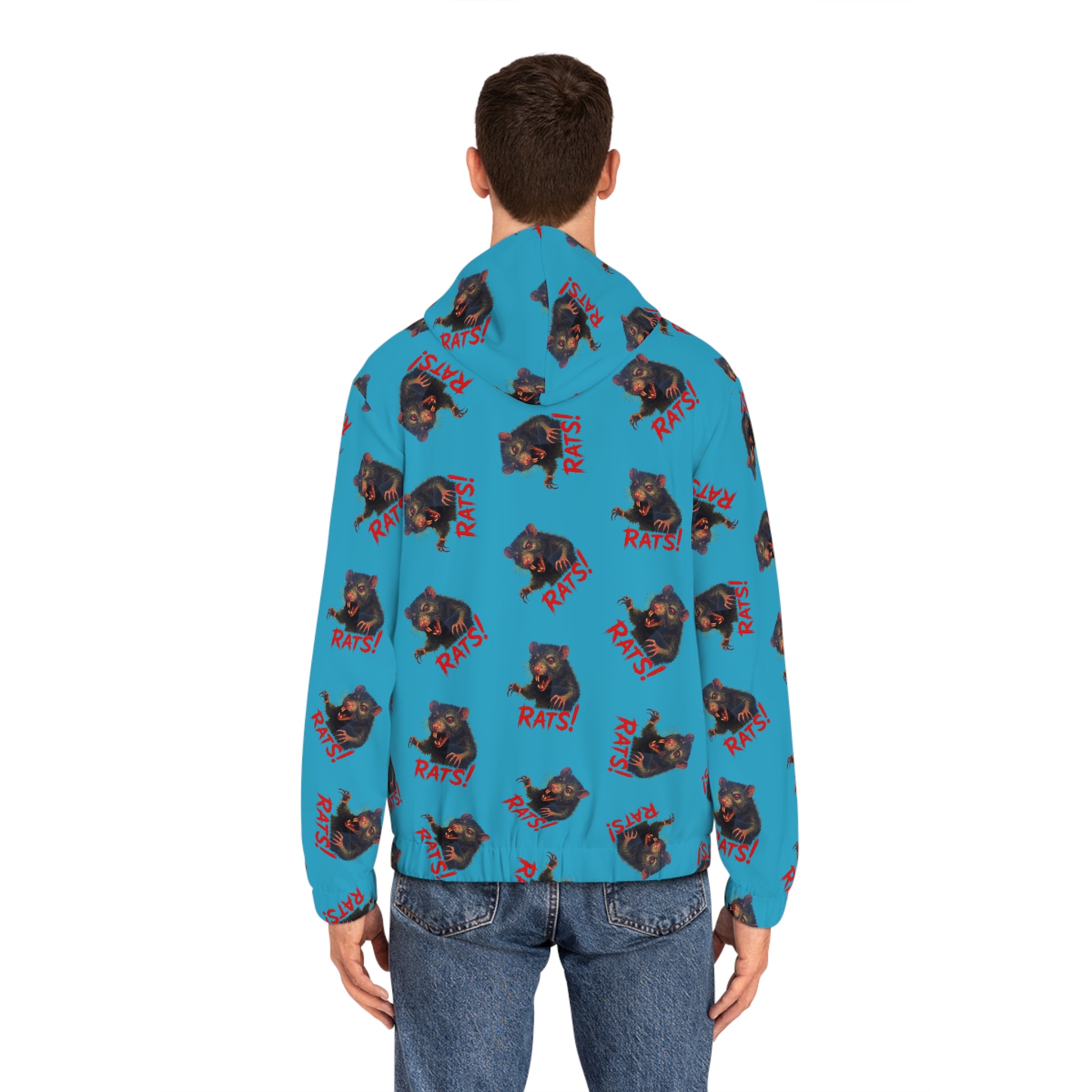 RHD: "RAT" (Multi) - Men's Full-Zip Hoodie - Turquoise