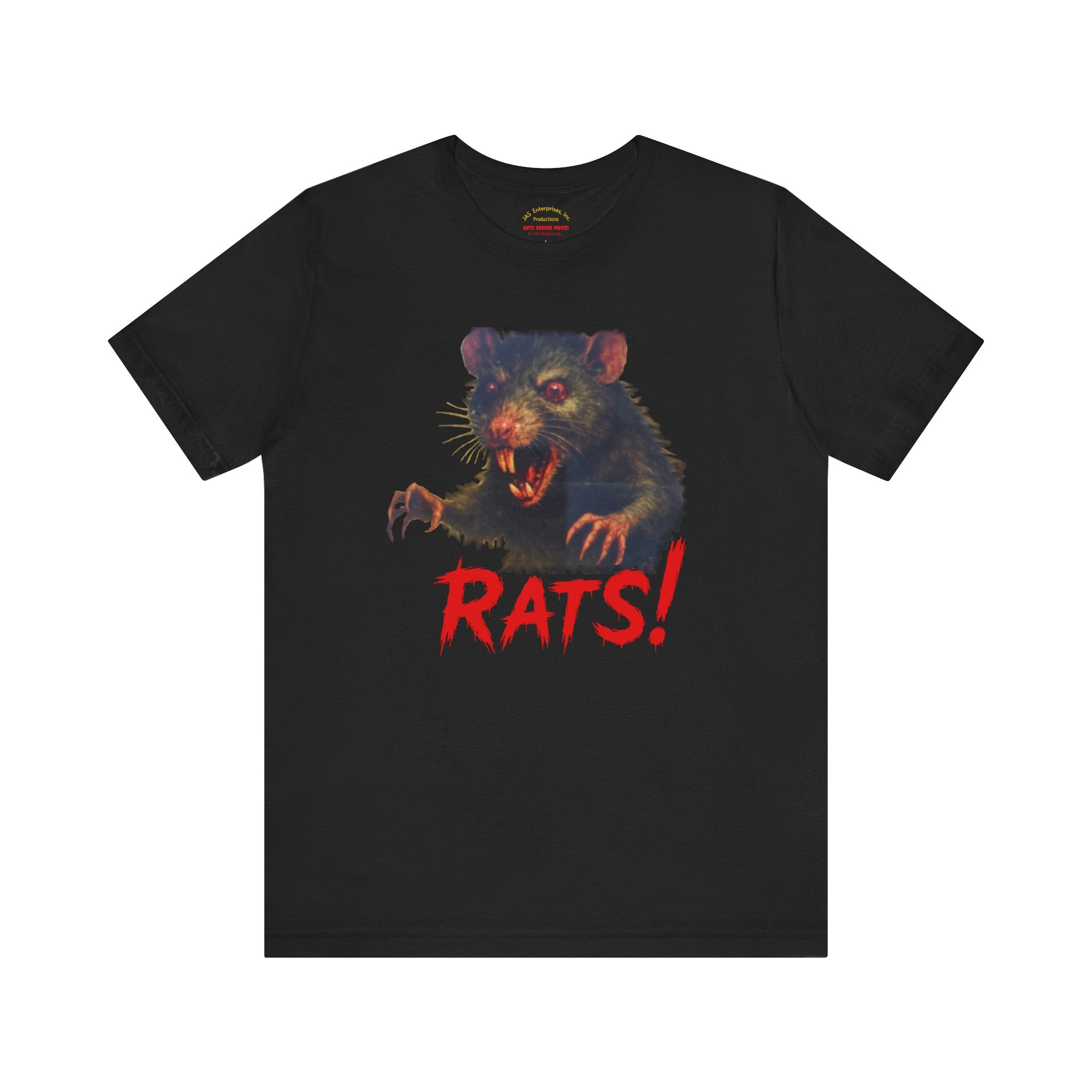 RTS: "RAT" (Fear the Rats! Embrace the Horror! - Back Side) - Unisex Jersey Short Sleeve Lightweight Tee (Black)
