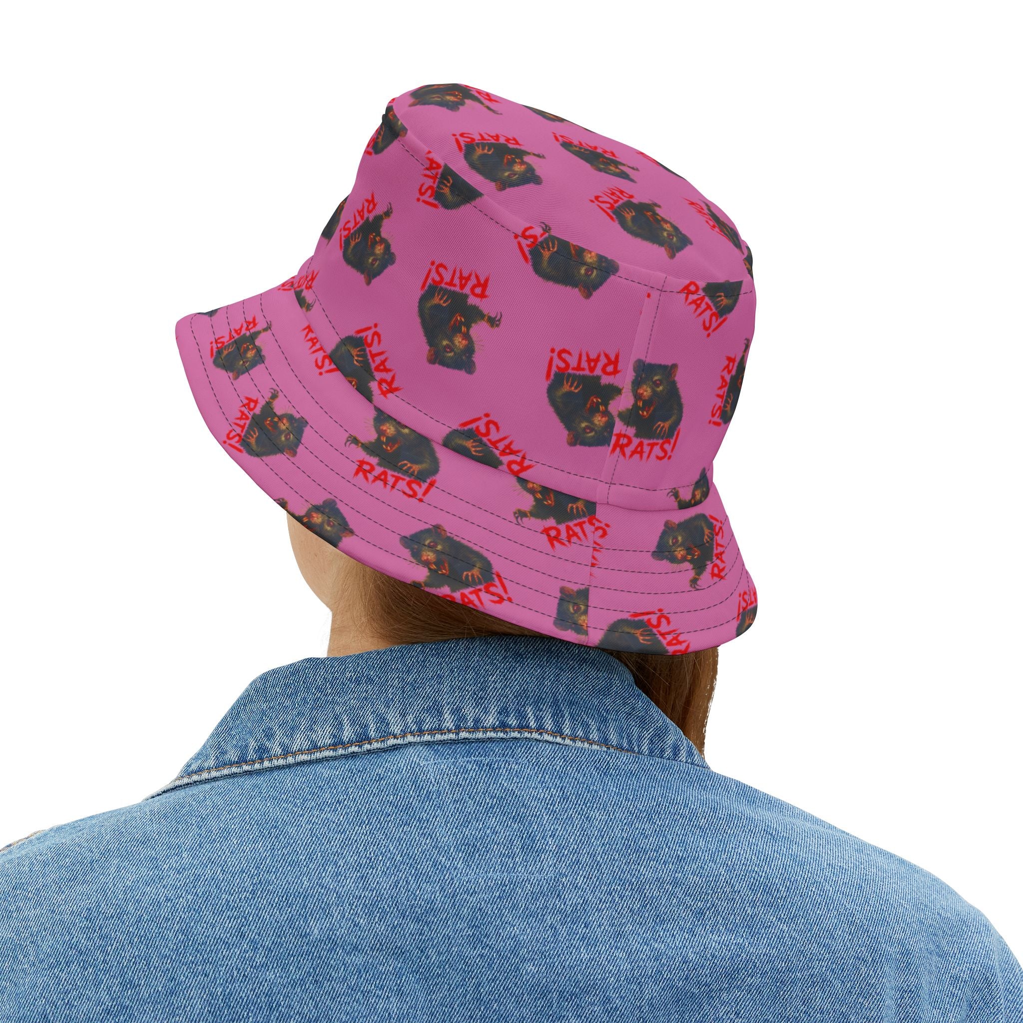 RHT: "RAT" (Multi) - Bucket Hat - Pink