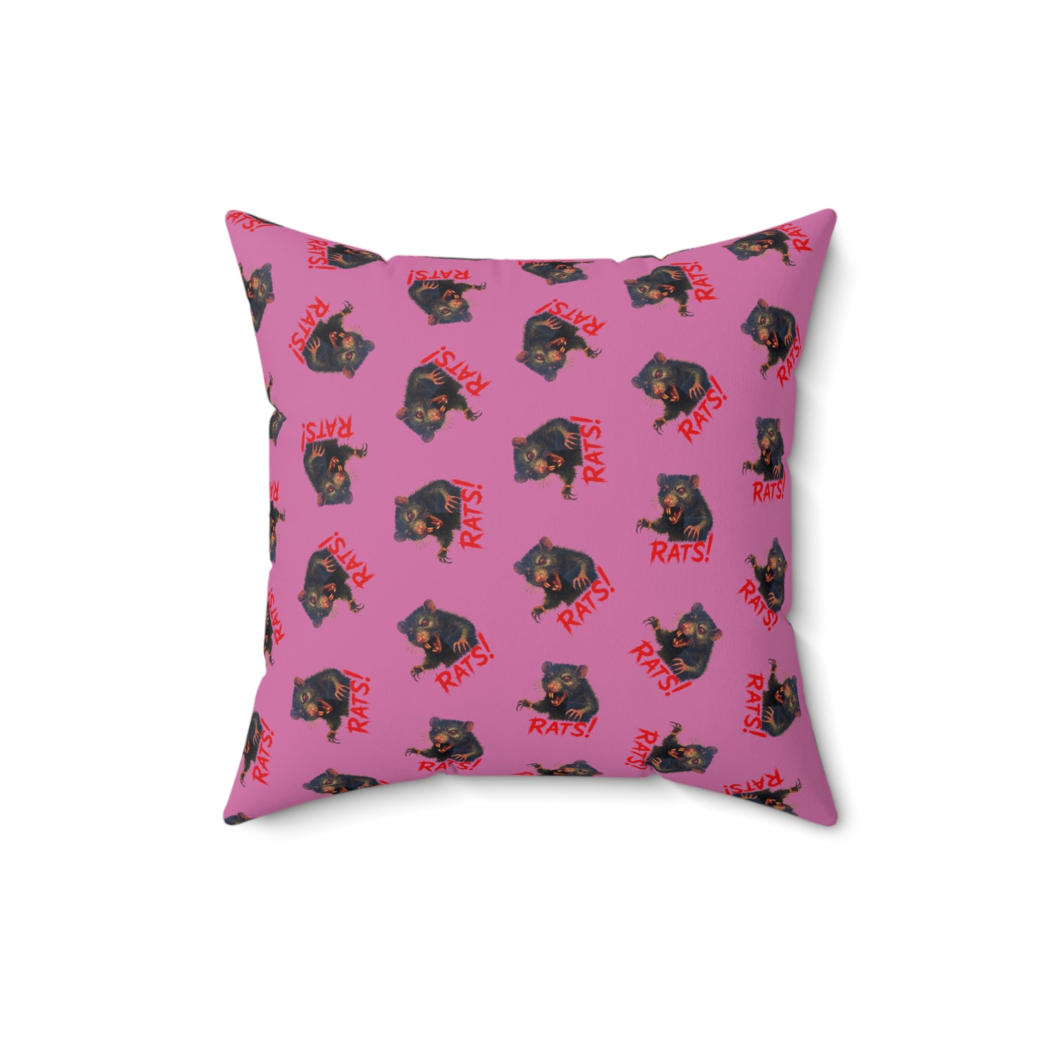 RPW: "RAT" (Multi) - Polyester Throw Pillow - (Pink)