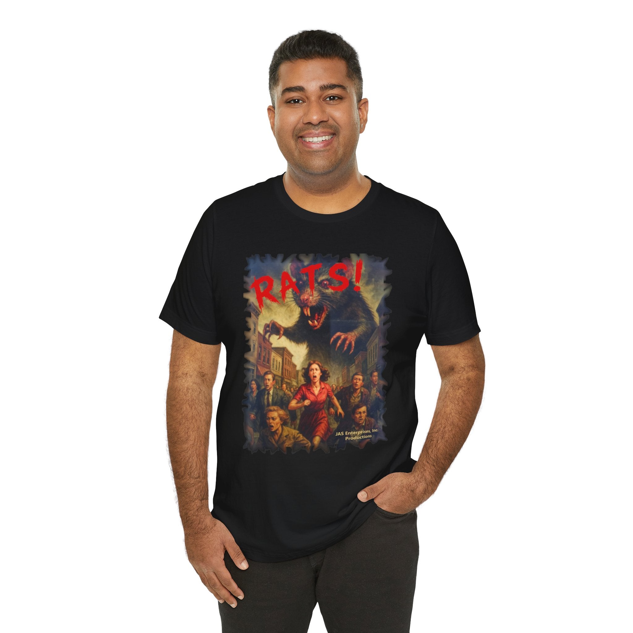 RTS: "RATS" Logo - Unisex Jersey Short Sleeve Lightweight Tee (Black)