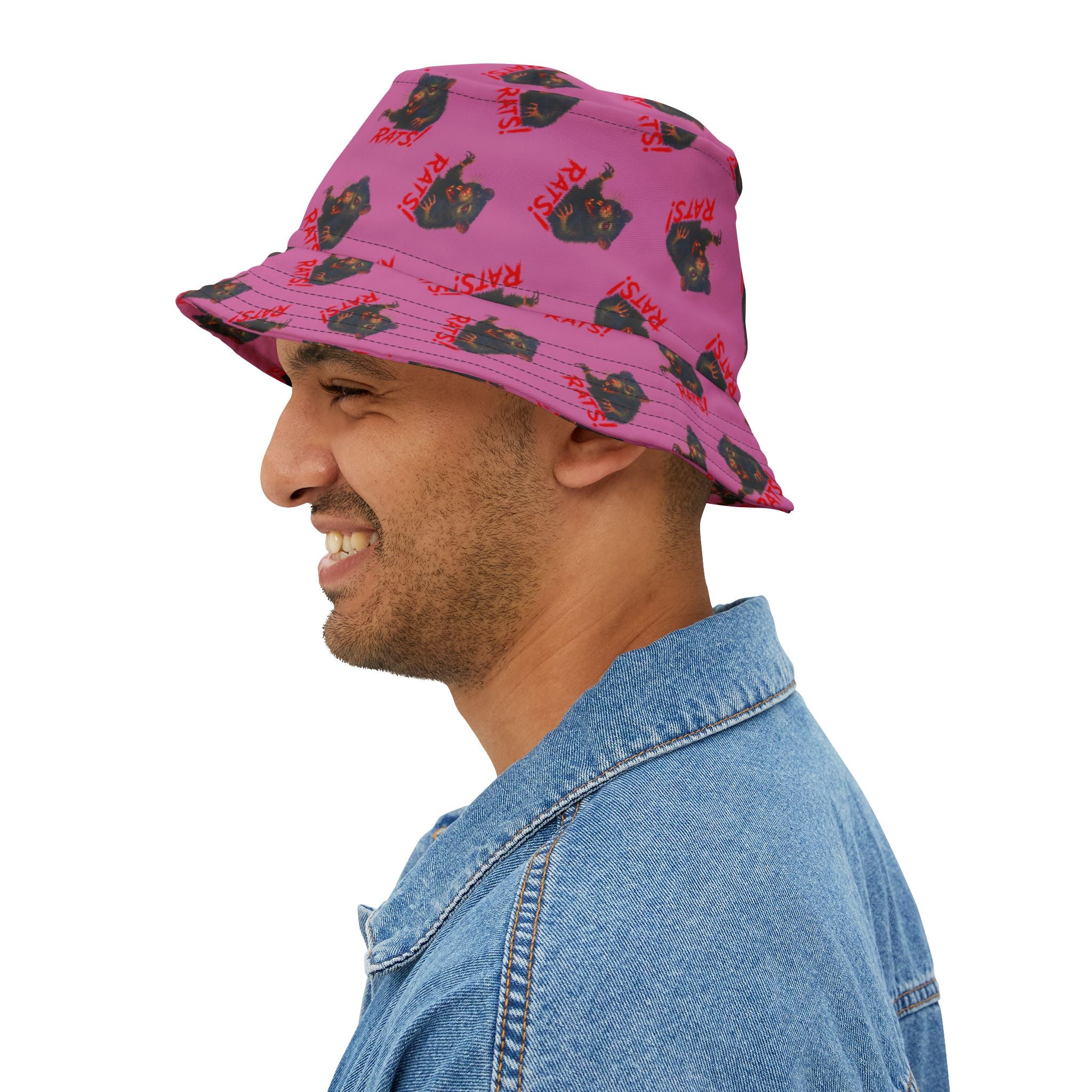 RHT: "RAT" (Multi) - Bucket Hat - Pink