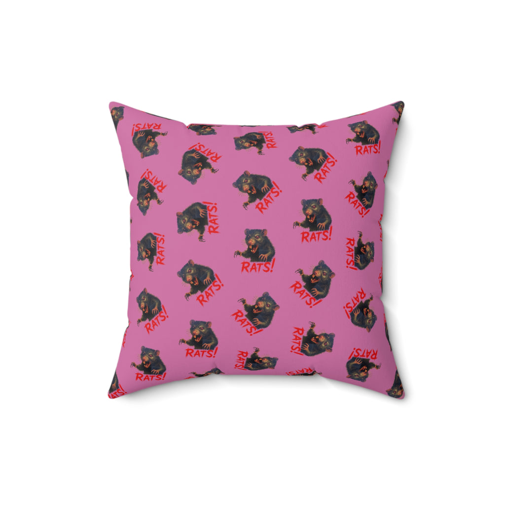 RPW: "RAT" (Multi) - Polyester Throw Pillow - (Pink)