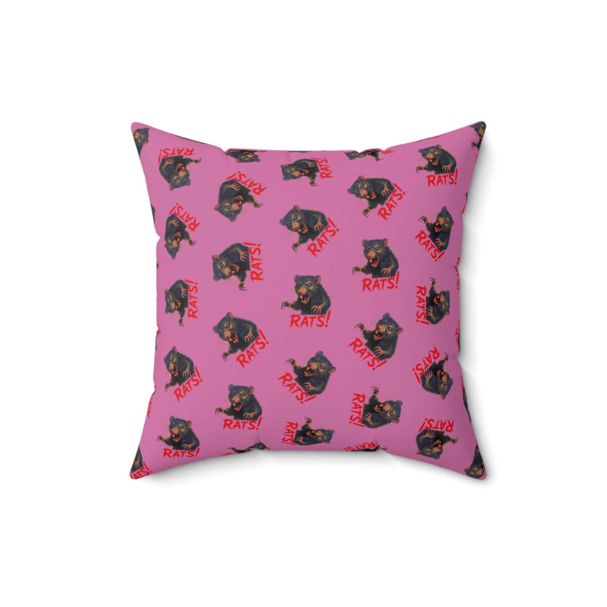 RPW: "RAT" (Multi) - Polyester Throw Pillow - (Pink)