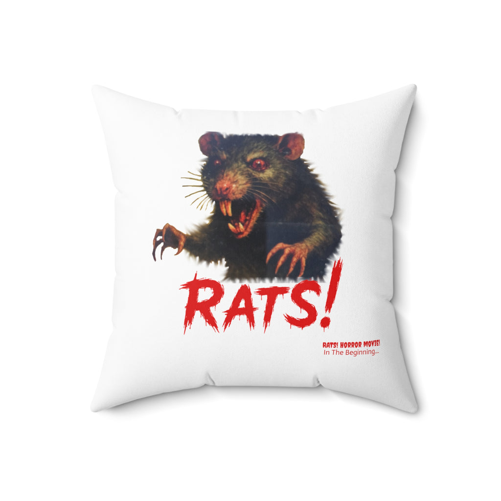 RPW: "RAT" - Polyester Throw Pillow (White)