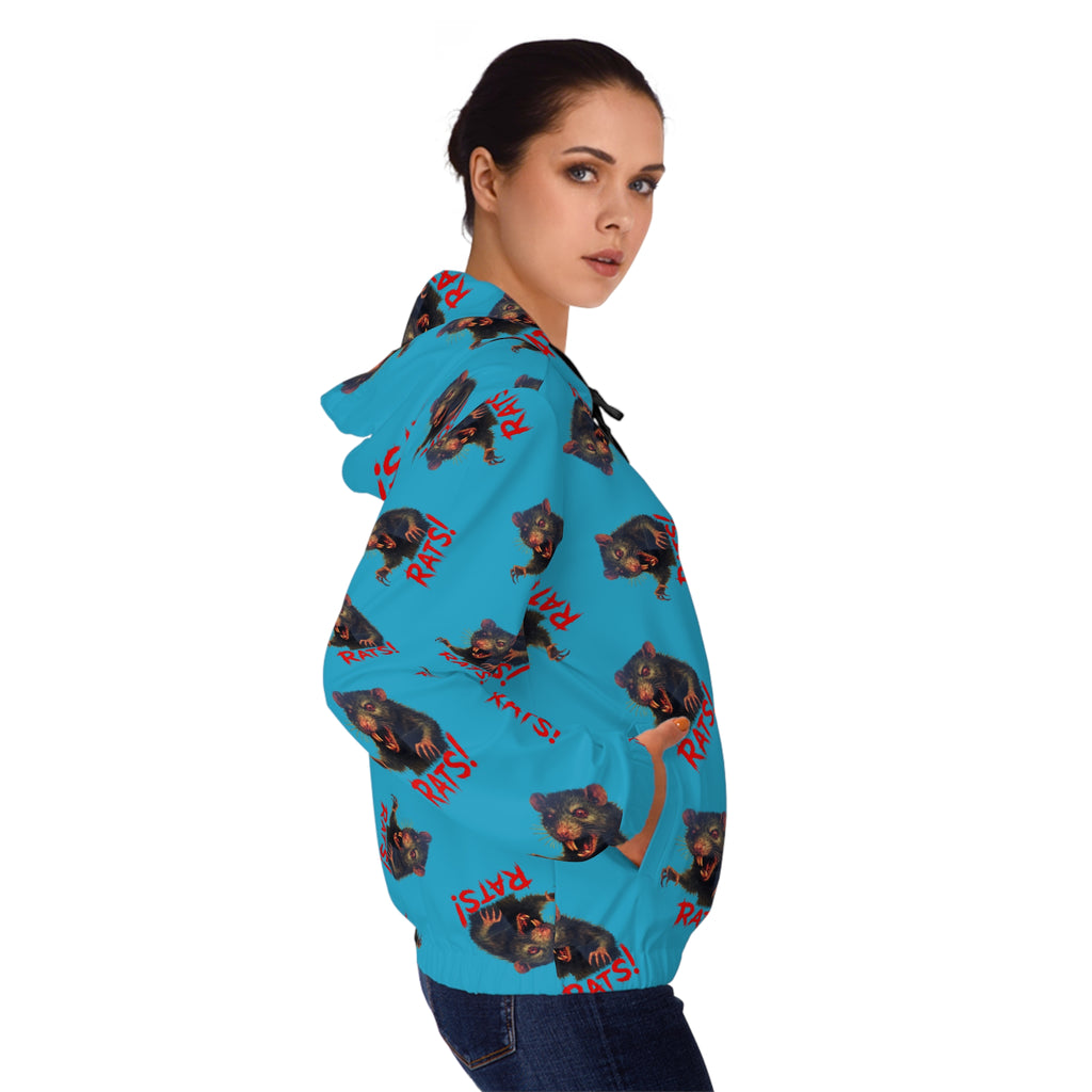 RHD: "RAT" (Multi) - Women’s Full-Zip Hoodie - Turquoise