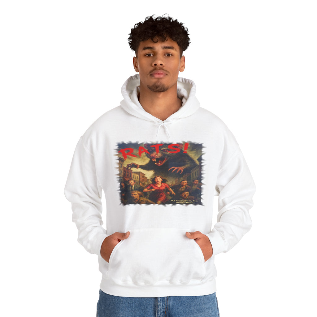 RHD: "RATS!" Logo (Blank Back Side) - Unisex Hoodie (White)