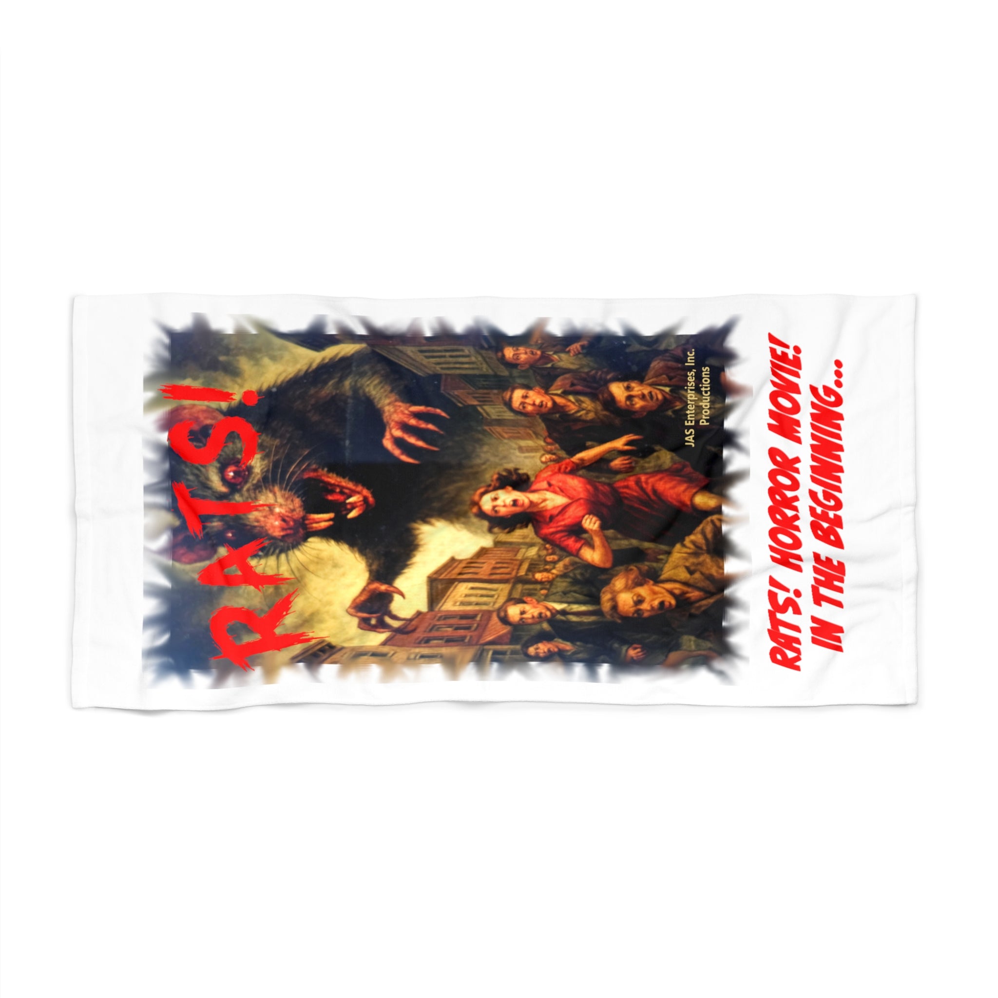 RBT: "RATS!" Movie Title Logo - Beach Towel - White