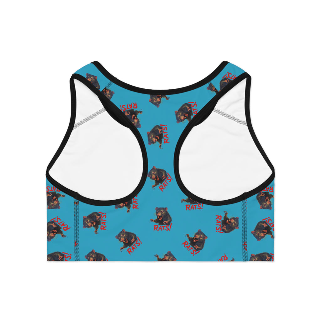 RAW: "RAT" (Multi) - Women's Sports Bra - Turquoise