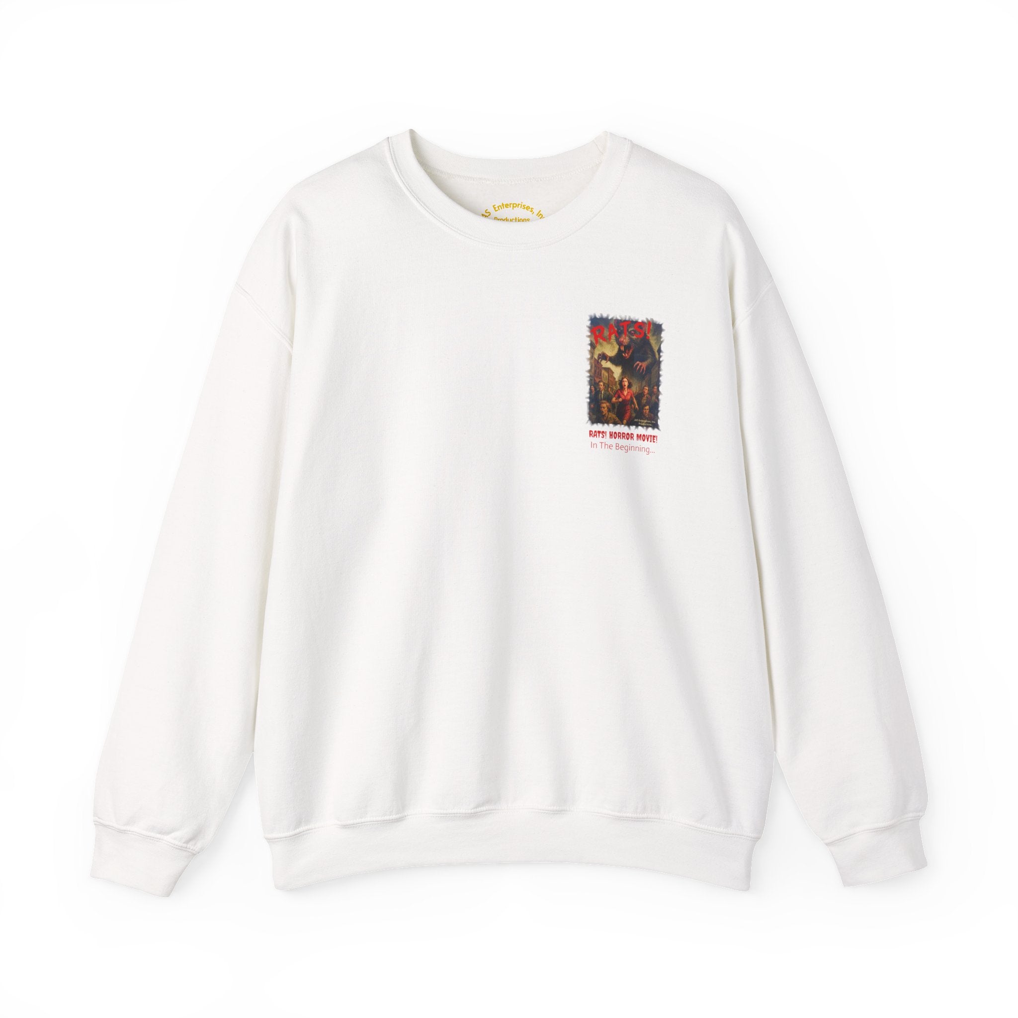 RSS: "RATS!" Small Logo (Blank Back Side) - Unisex Crewneck Sweatshirt (White)
