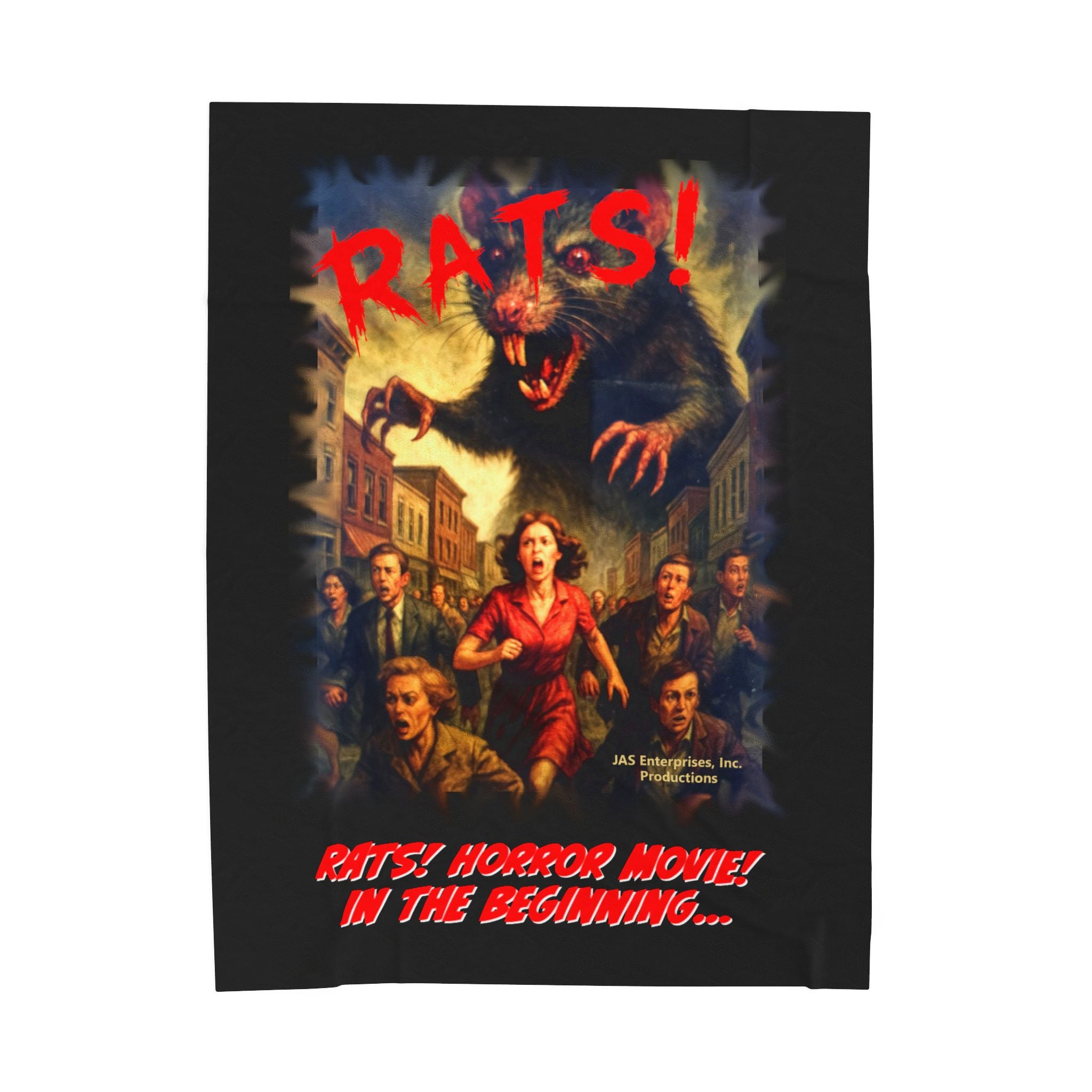 RBL: "RATS!" Movie Title Logo - (Black) - Velveteen Plush Blanket