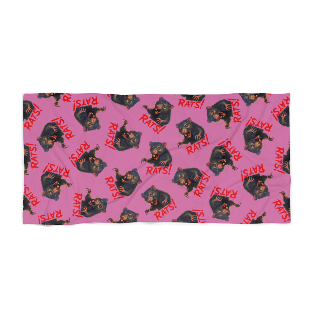 RBT: "RAT" (Multi) - Beach Towel - Pink