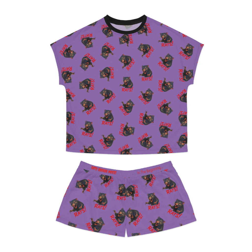 RPJ: "RAT" (Multi) - Women's Short Pajama Set - Lavender
