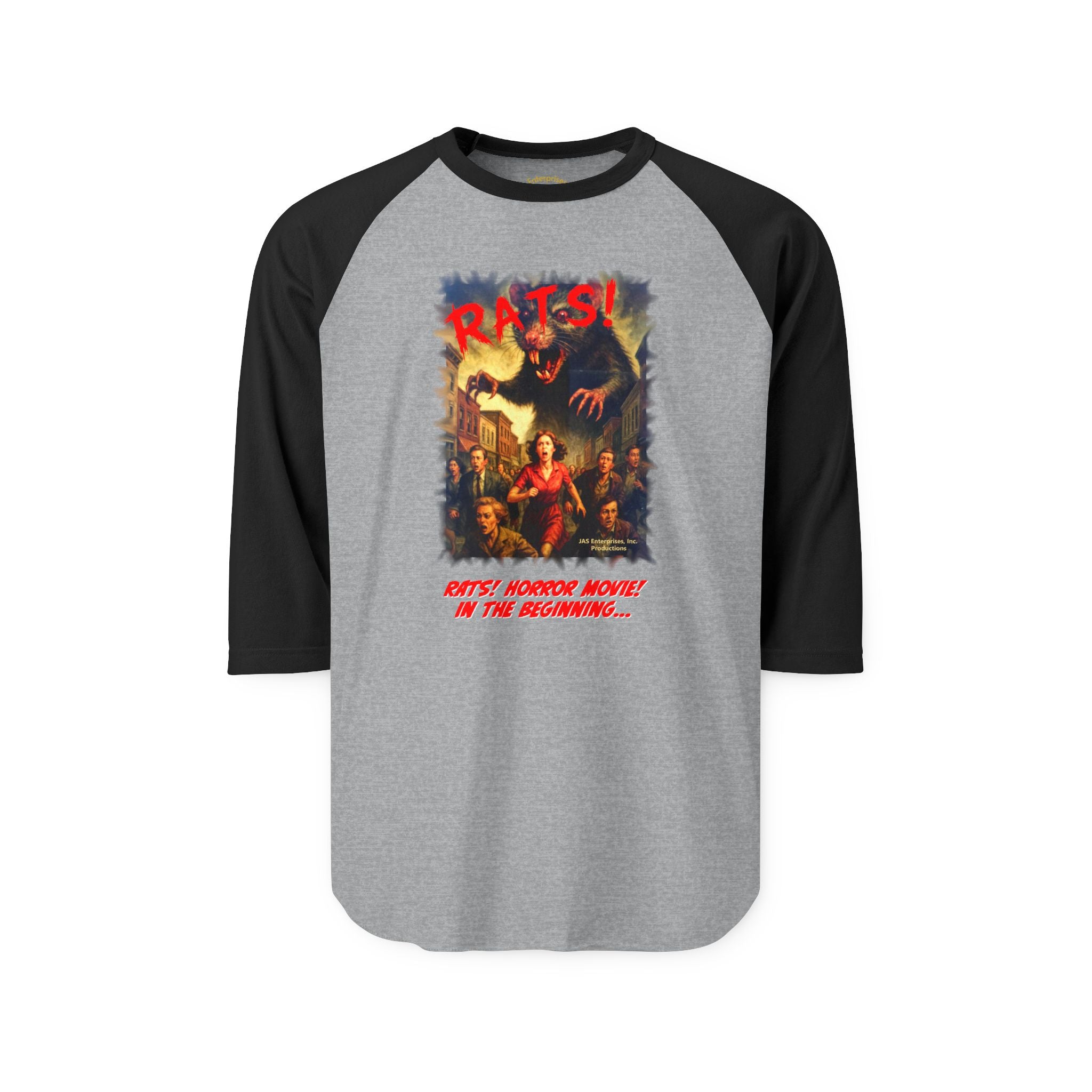 RRS: "RATS!" Movie Title Logo - Unisex Three-Quarter Sleeve Raglan Shirt