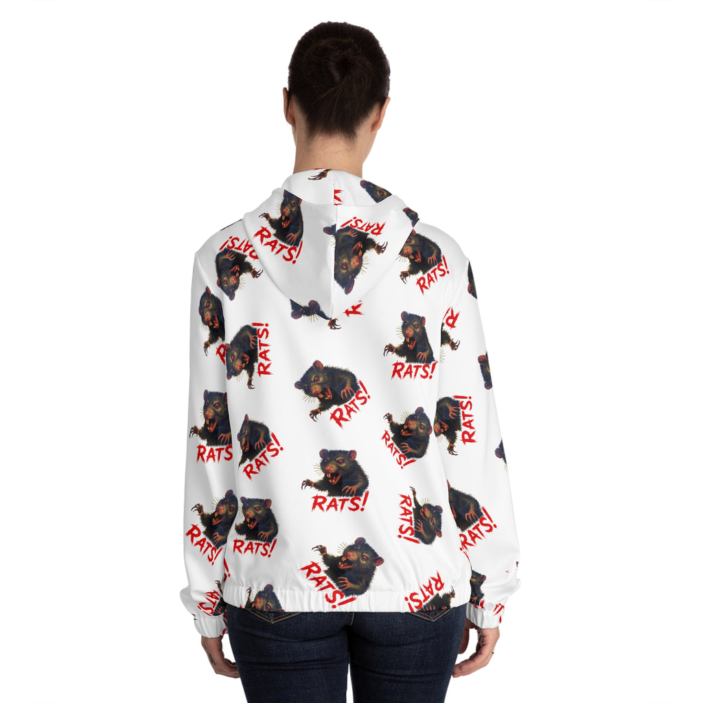 RHD: "RAT" (Multi) - Women’s Full-Zip Hoodie - White
