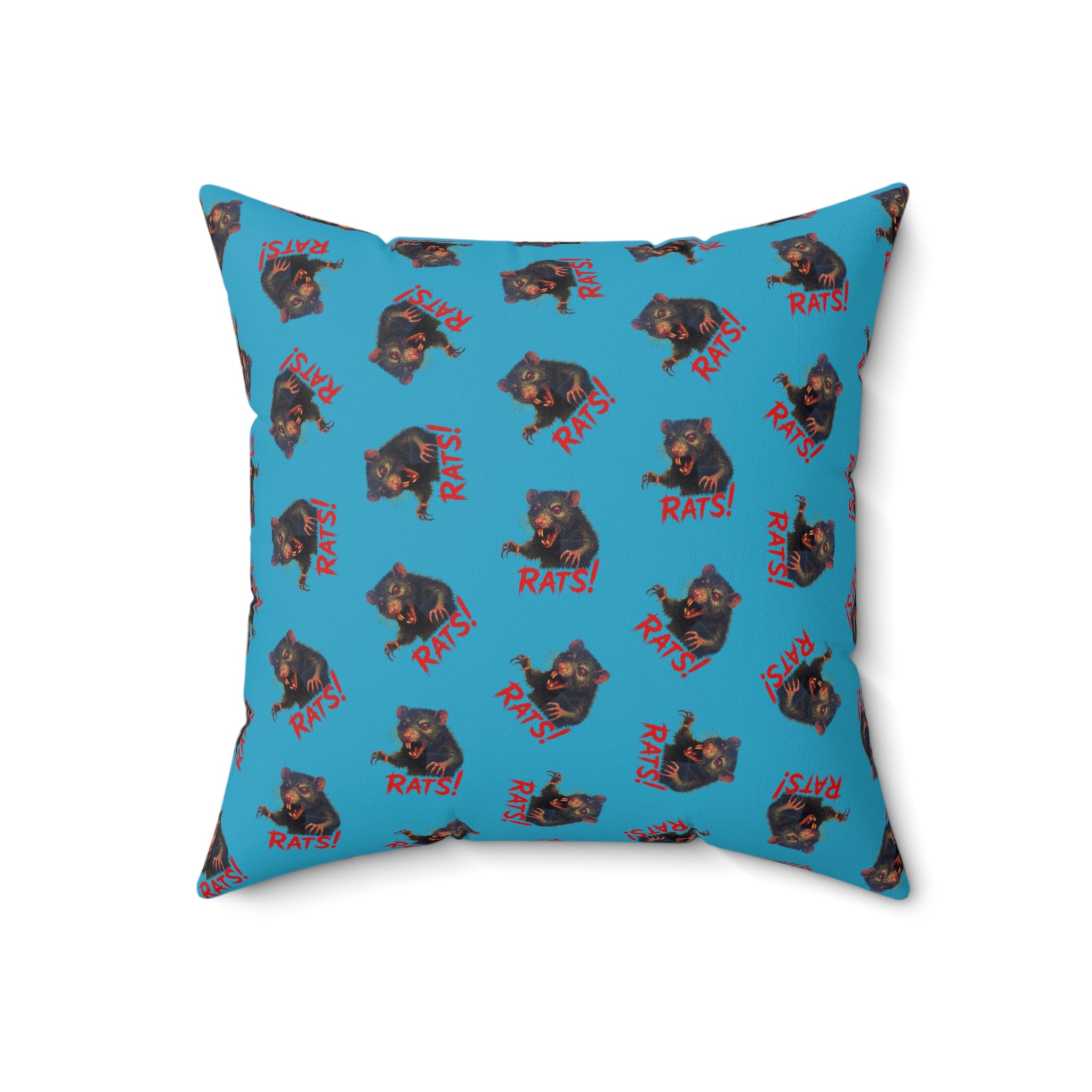 RPW: "RAT" (Multi) - Polyester Throw Pillow - (Turquoise)