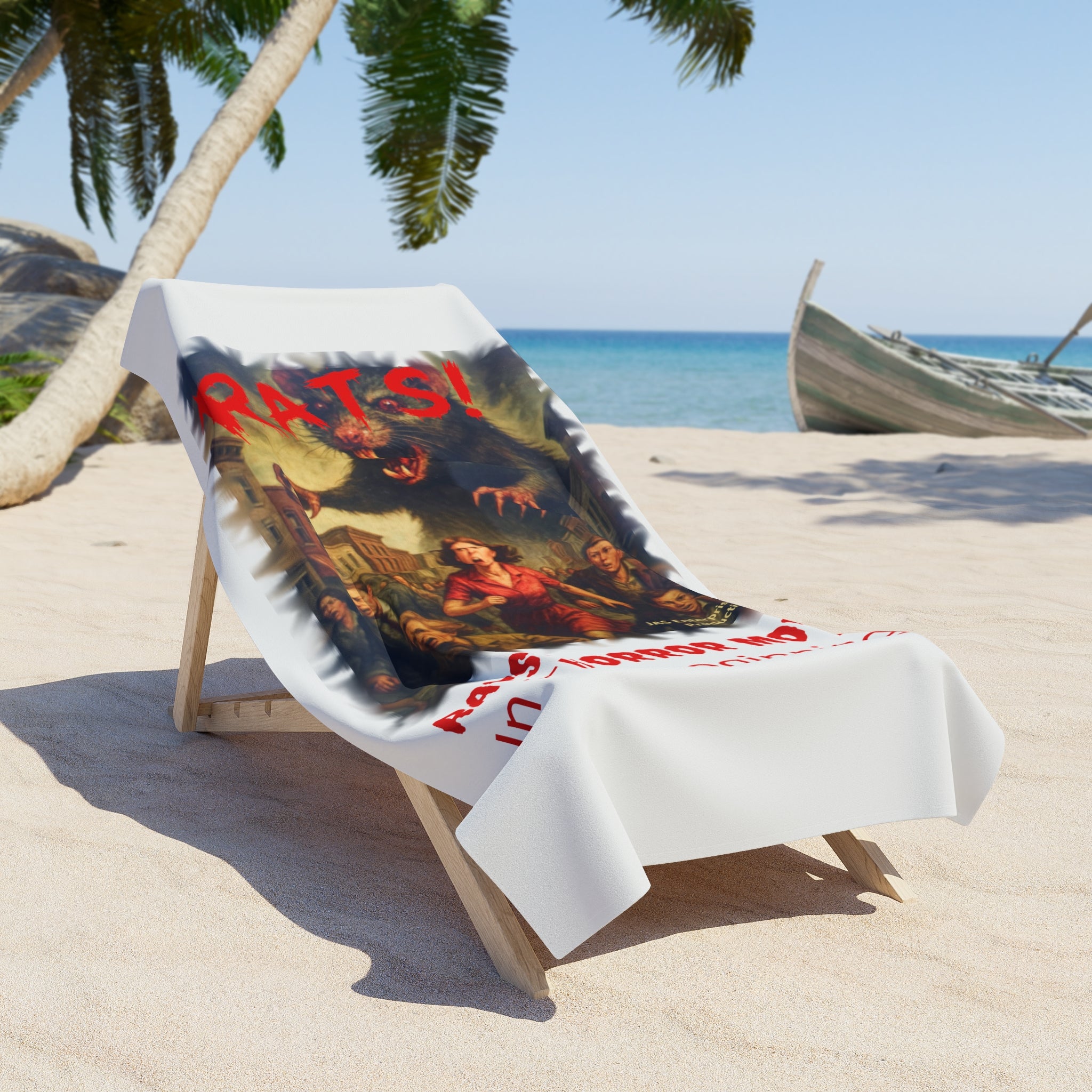 RBT: "RATS!" Logo - Beach Towel - White
