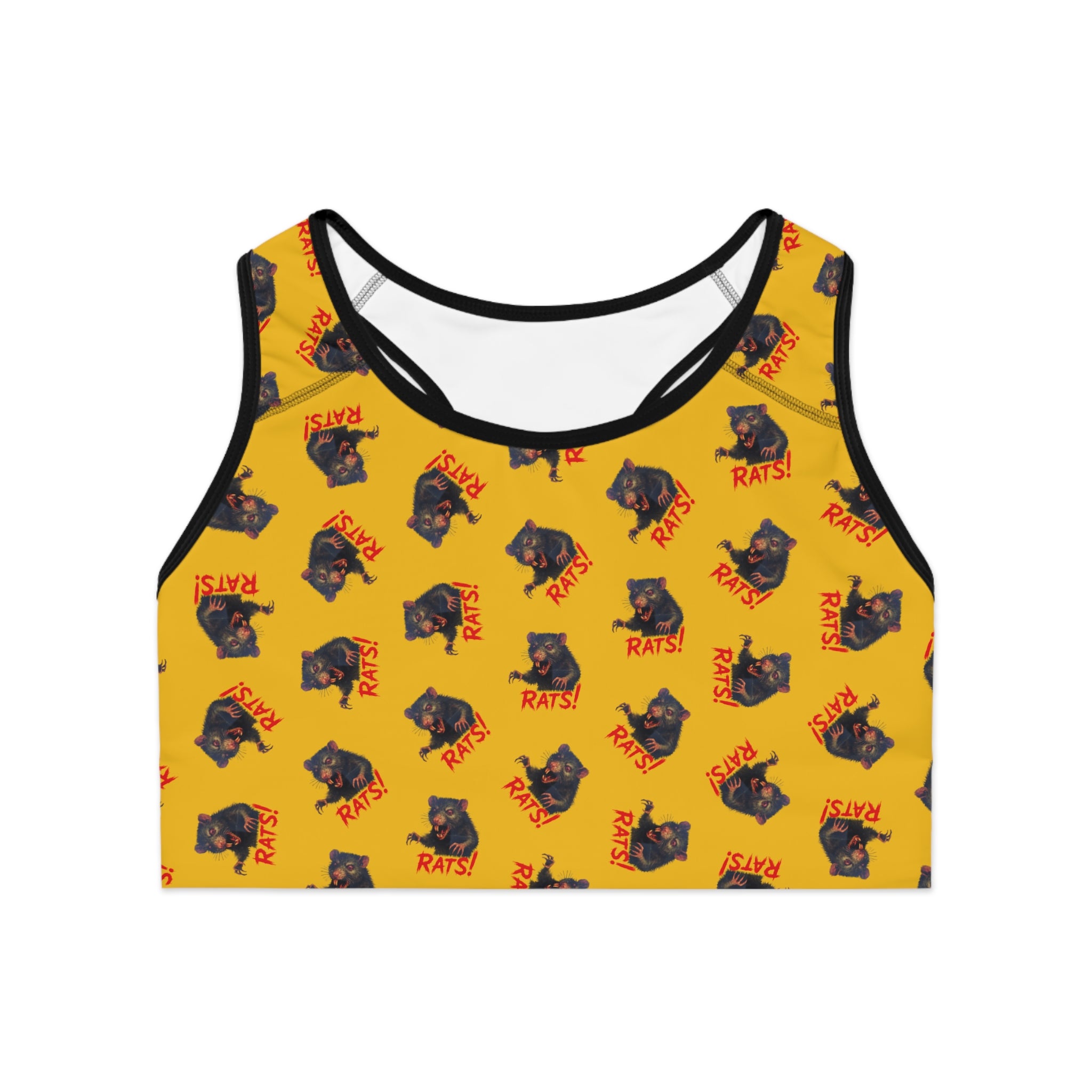 RAW: "RAT" (Multi) - Women's Sports Bra - Yellow