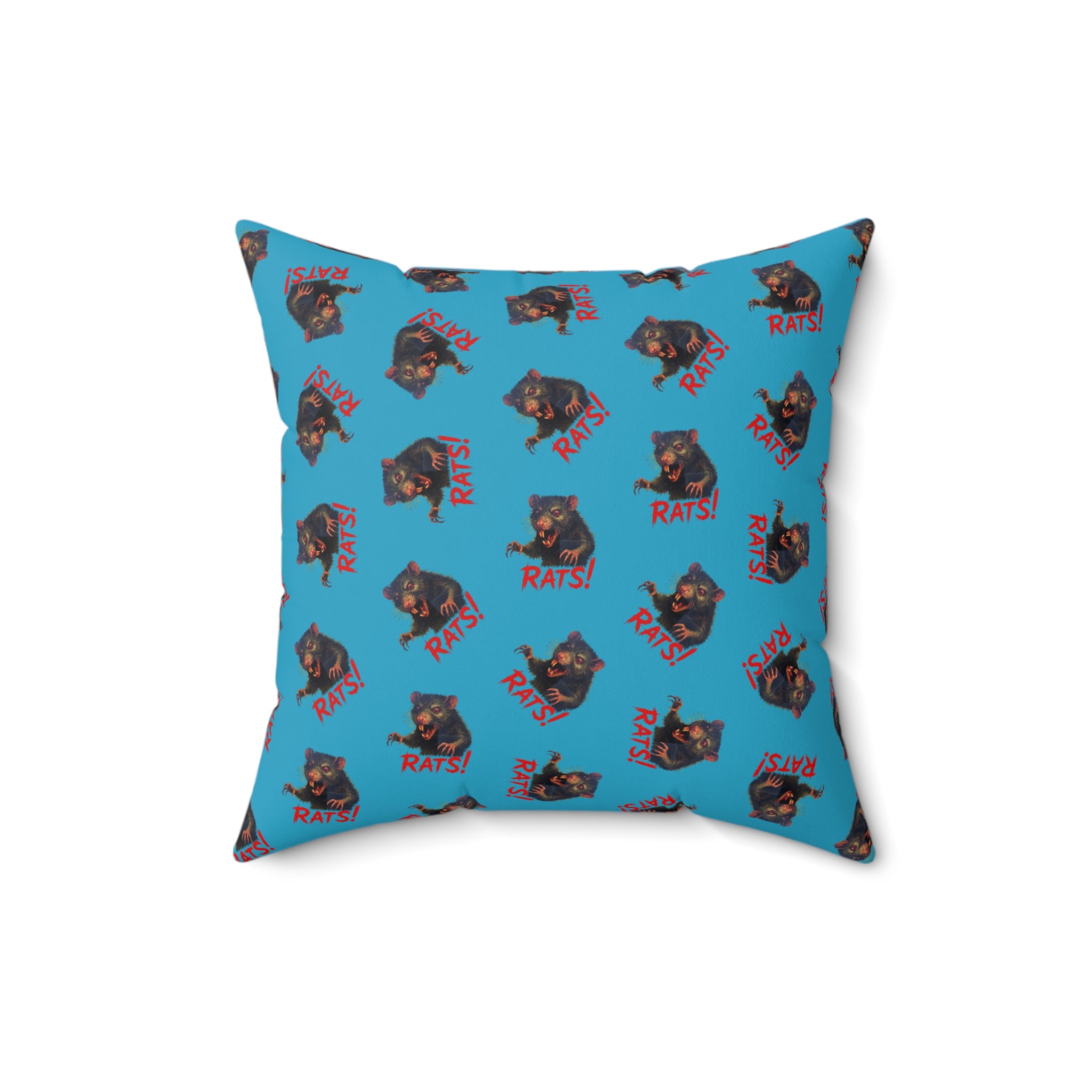 RPW: "RAT" (Multi) - Polyester Throw Pillow - (Turquoise)