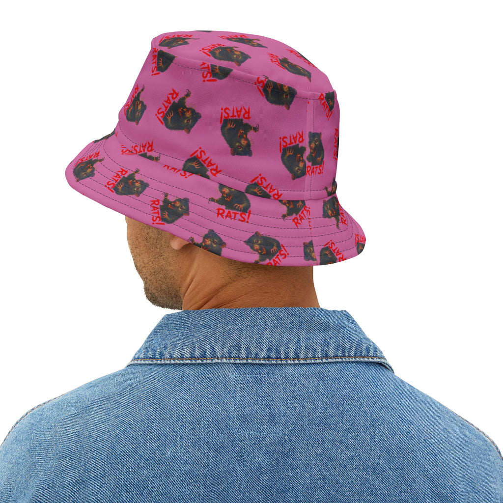 RHT: "RAT" (Multi) - Bucket Hat - Pink
