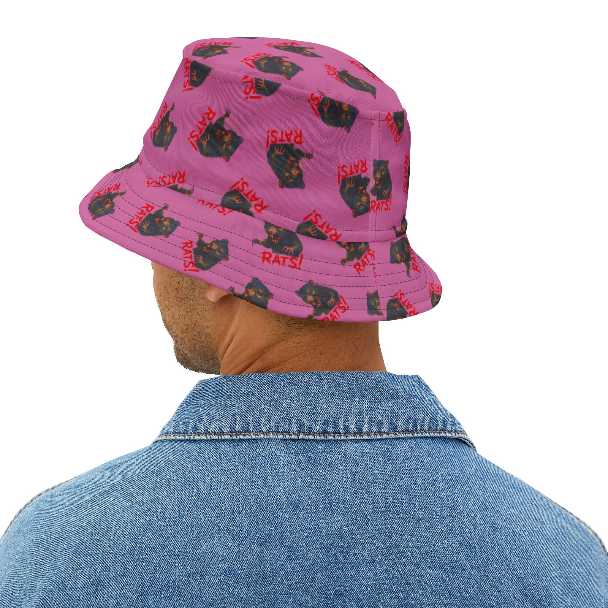RHT: "RAT" (Multi) - Bucket Hat - Pink