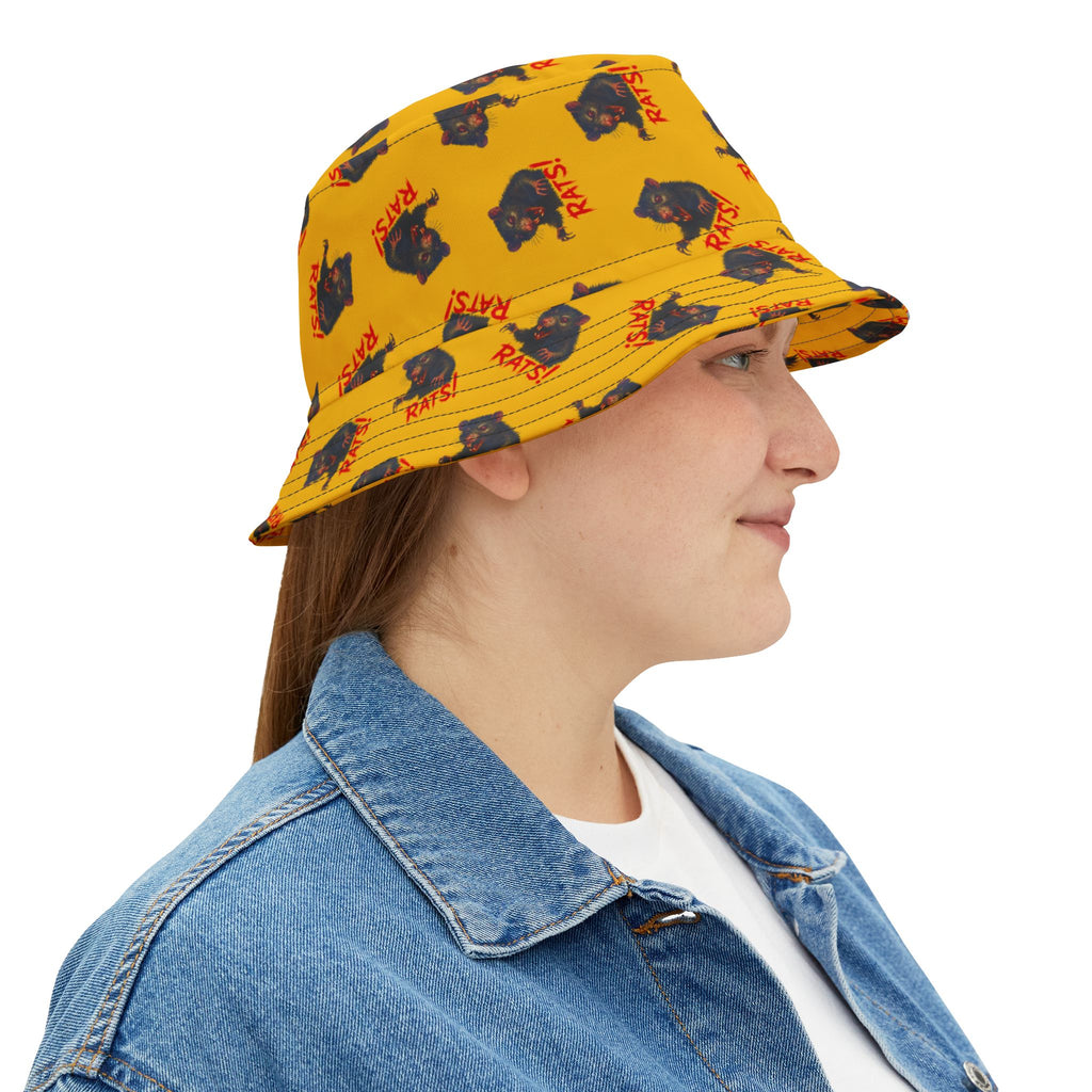 RHT: "RAT" (Multi) - Bucket Hat - Yellow