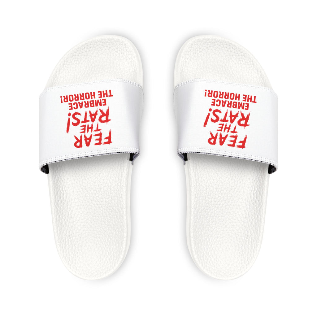 RFW: "Fear the Rats! Embrace the Horror!" - Men's Removable-Strap Sandals (White)