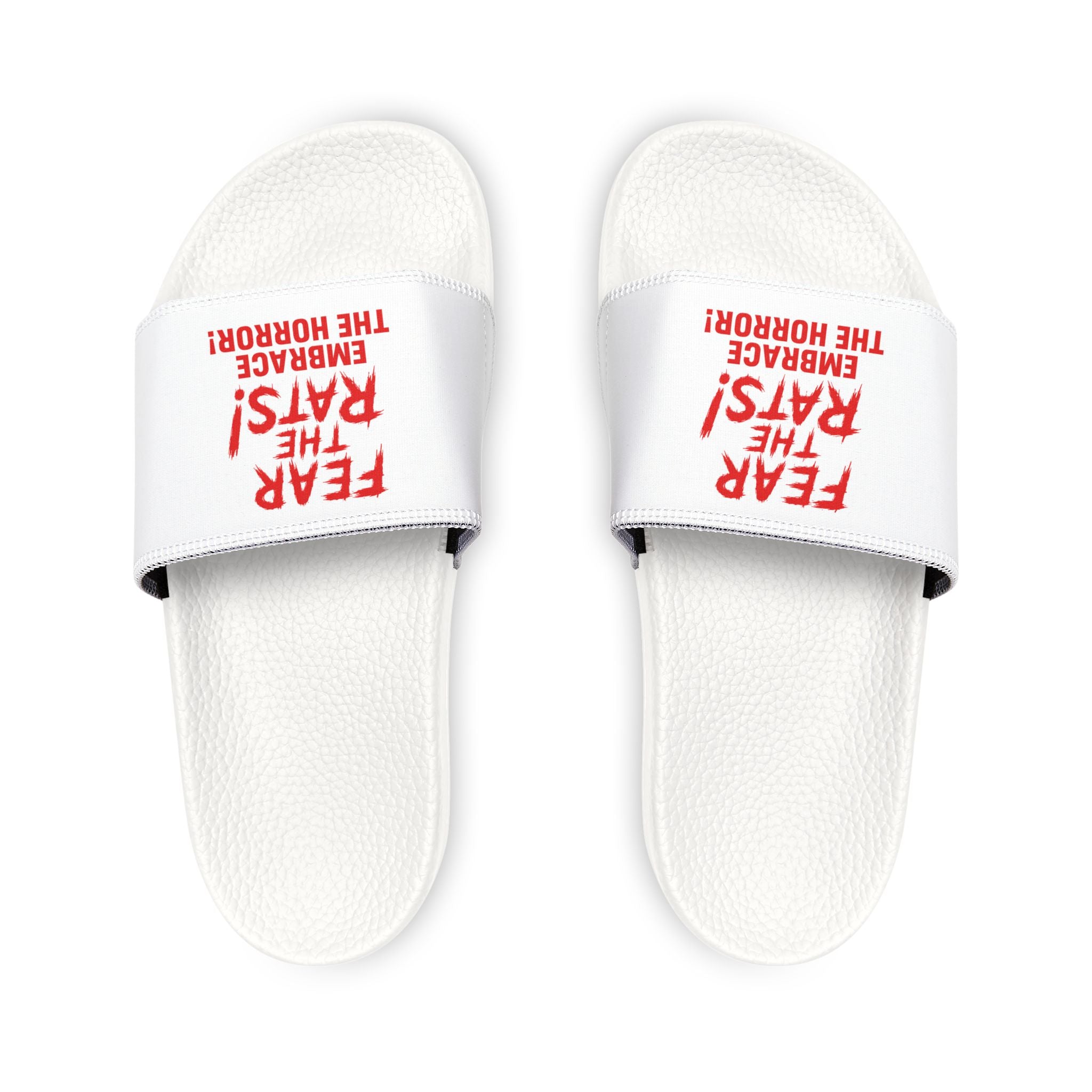 RFW: "Fear the Rats! Embrace the Horror!" - Men's Removable-Strap Sandals (White)