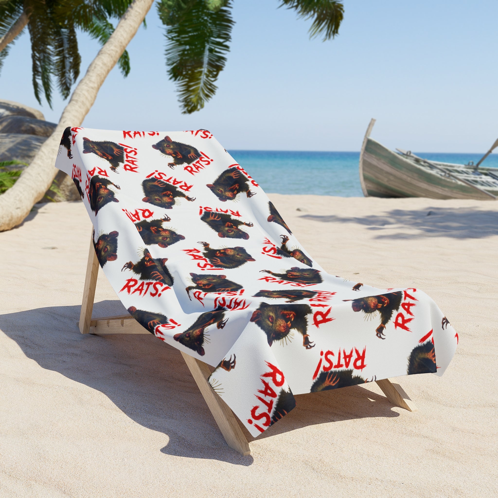 RBT: "RAT" (Multi) - Beach Towel - White