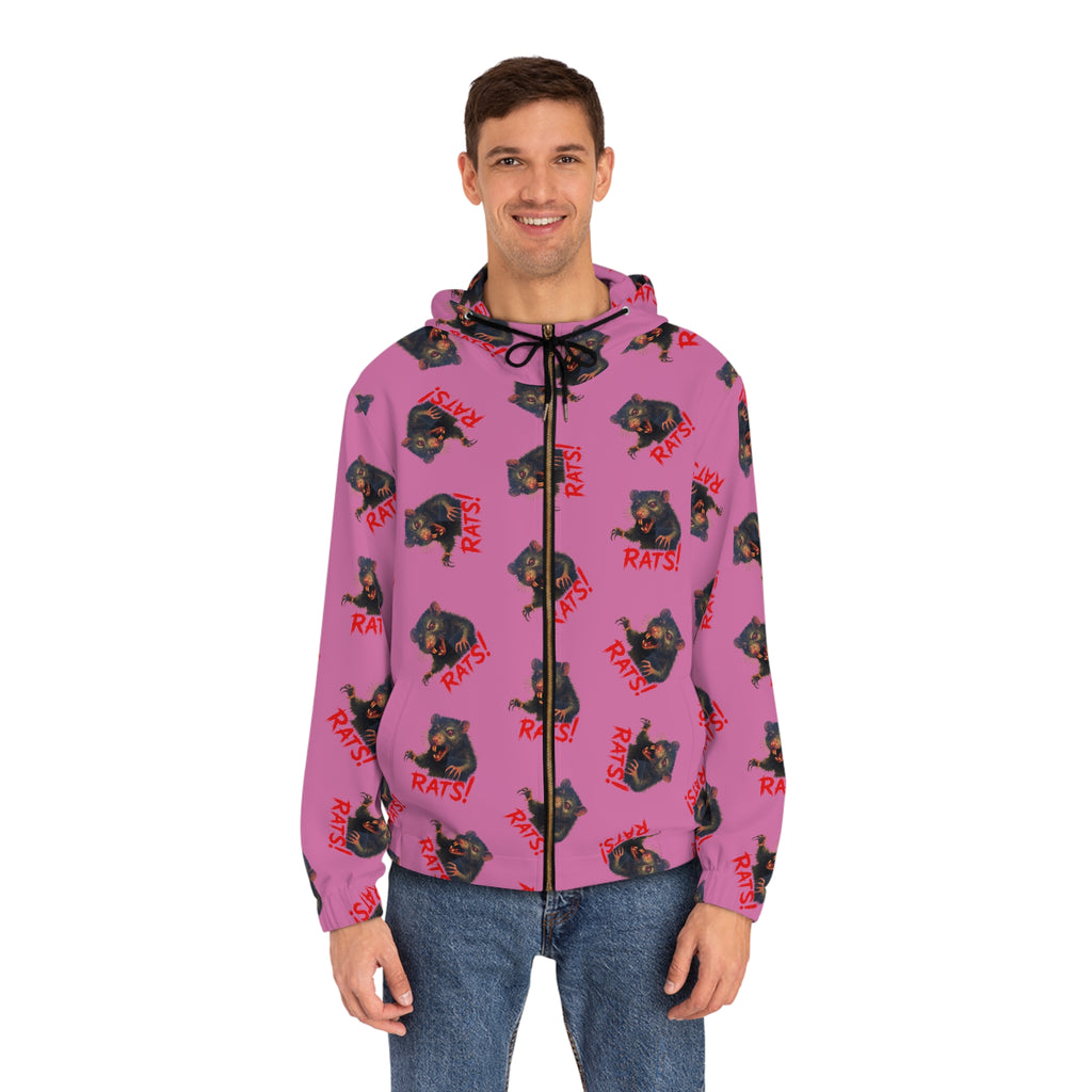 RHD: "RAT" (Multi) - Men's Full-Zip Hoodie - Pink
