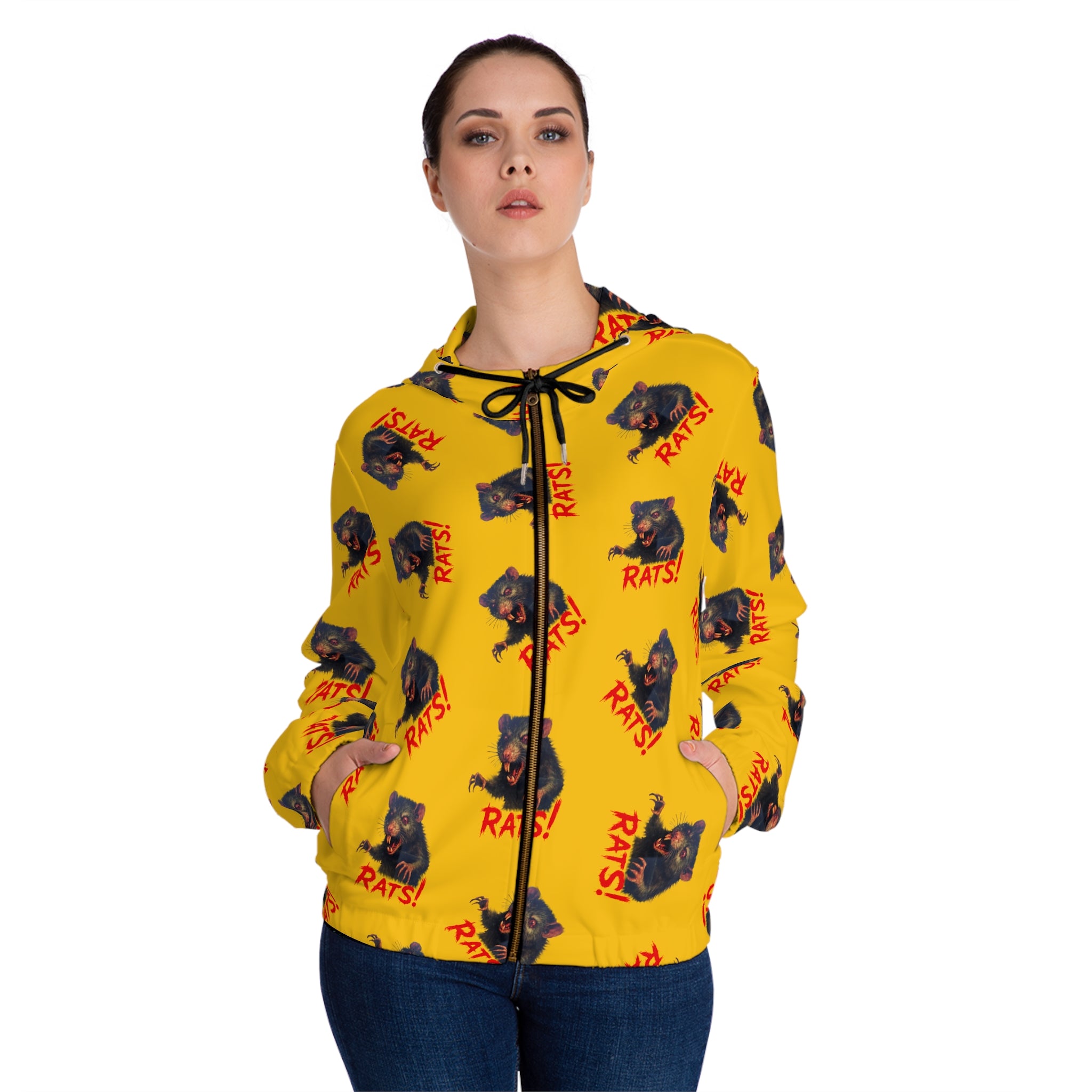 RHD: "RAT" (Multi) - Women’s Full-Zip Hoodie - Yellow