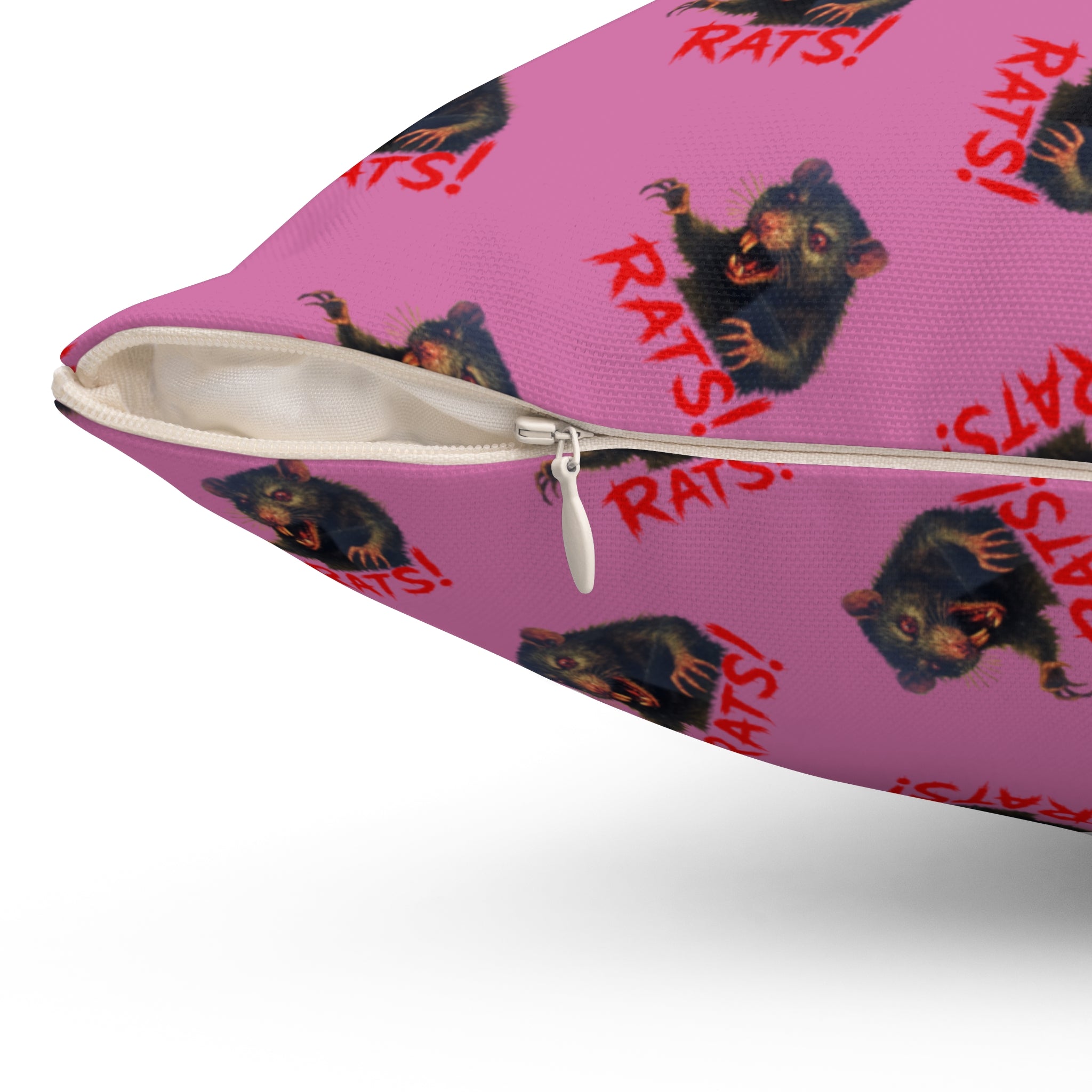 RPW: "RAT" (Multi) - Polyester Throw Pillow - (Pink)