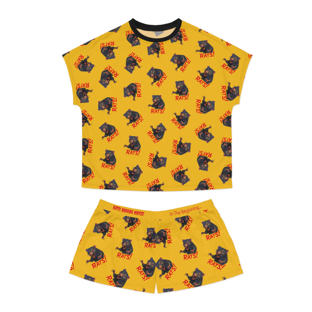 RPJ: "RAT" (Multi) - Women's Short Pajama Set - Yellow