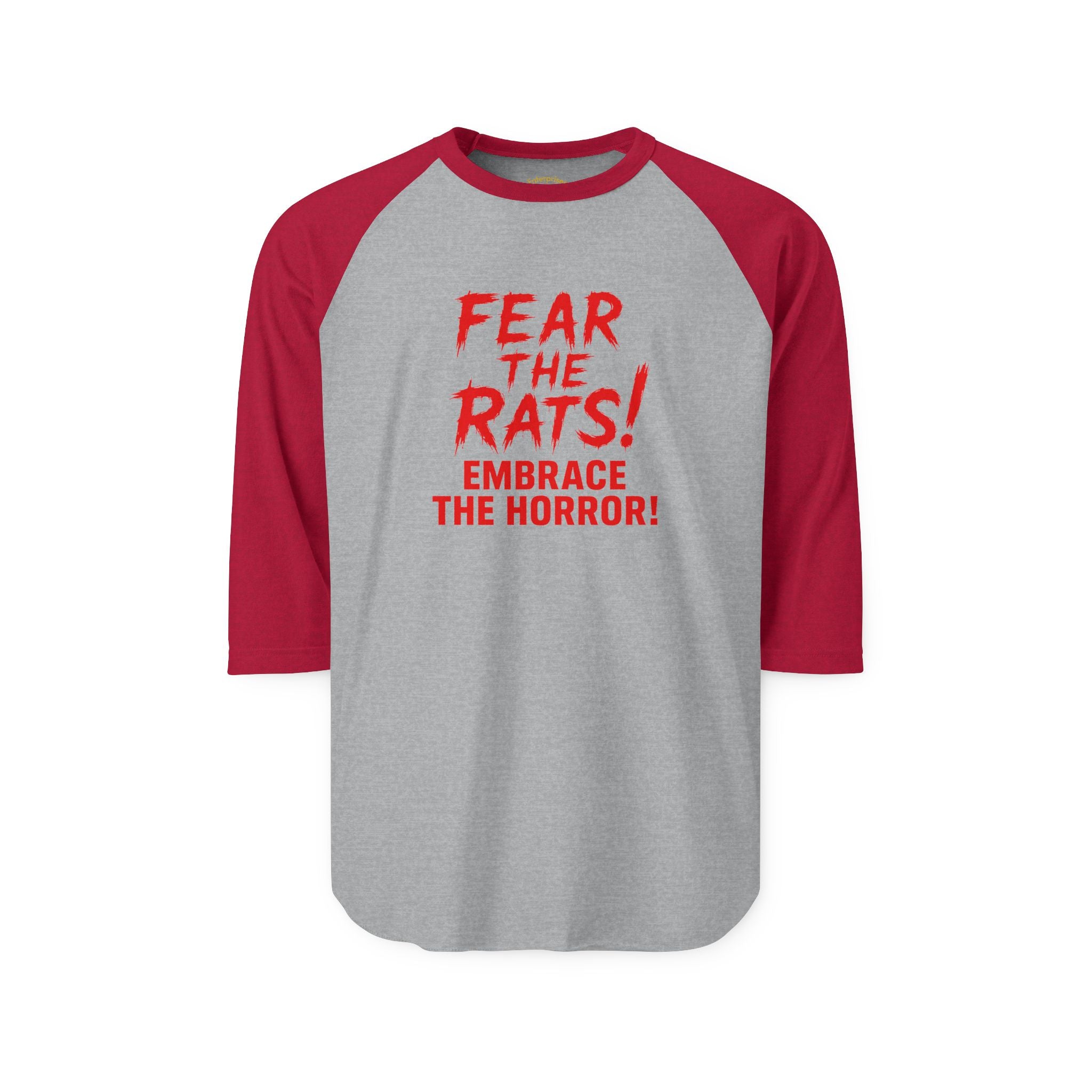 RRS: "Fear the Rats! Embrace the Horror!" - Unisex Three-Quarter Sleeve Raglan Shirt