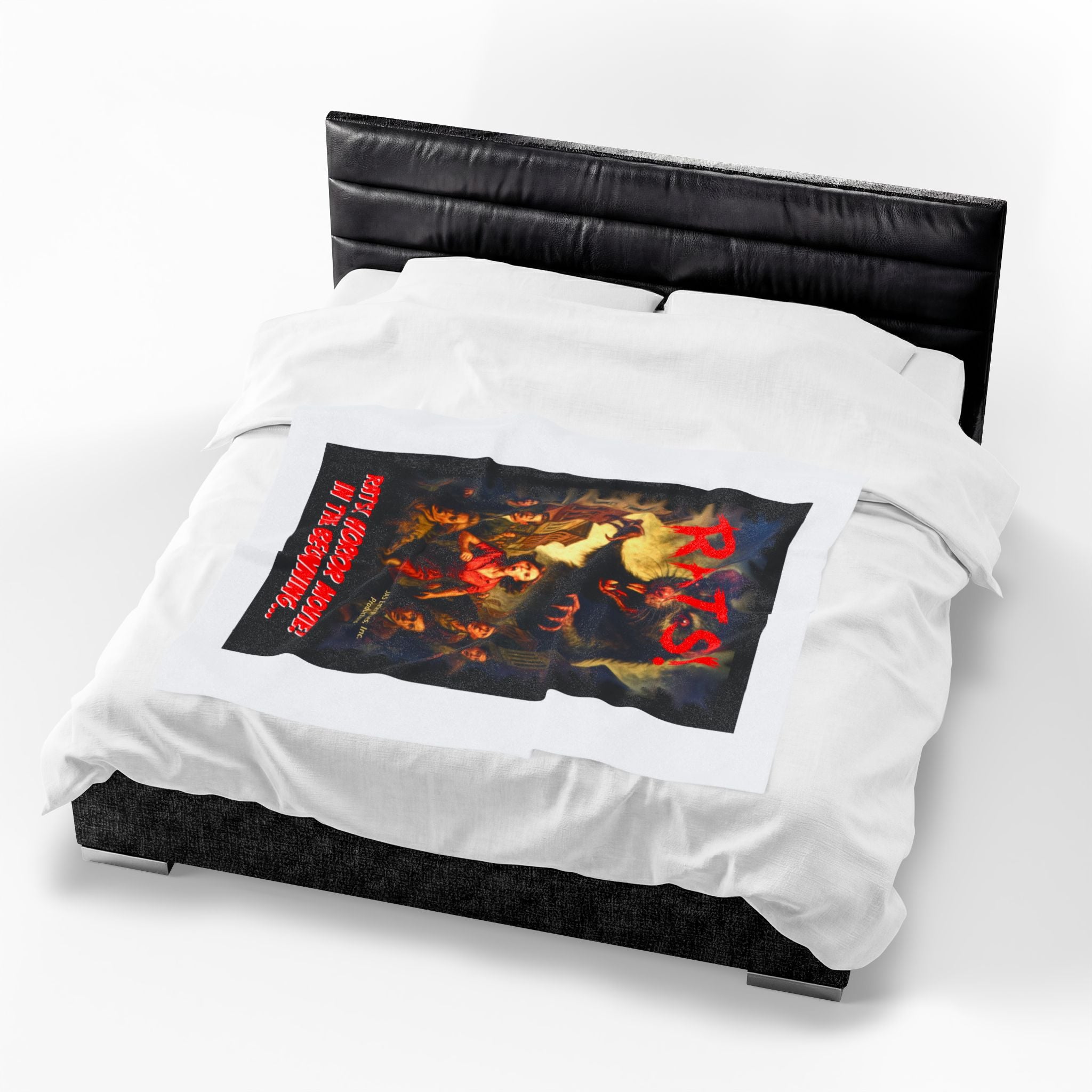 RBL: "RATS!" Movie Title Logo - (White) - Velveteen Plush Blanket