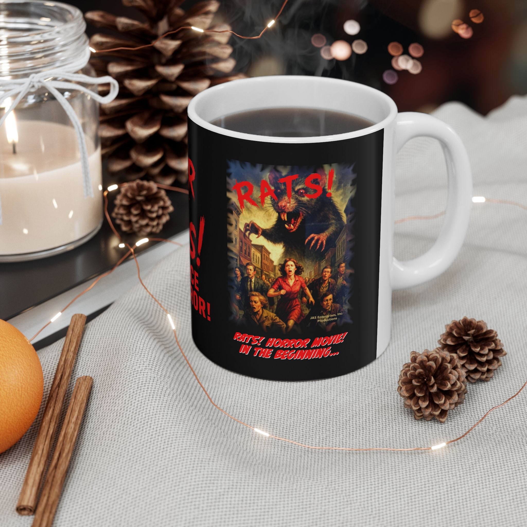 RMG: "Rats! Horror Movie! In The Beginning..." Movie Title Logo - Ceramic Mug (11oz, 15oz)