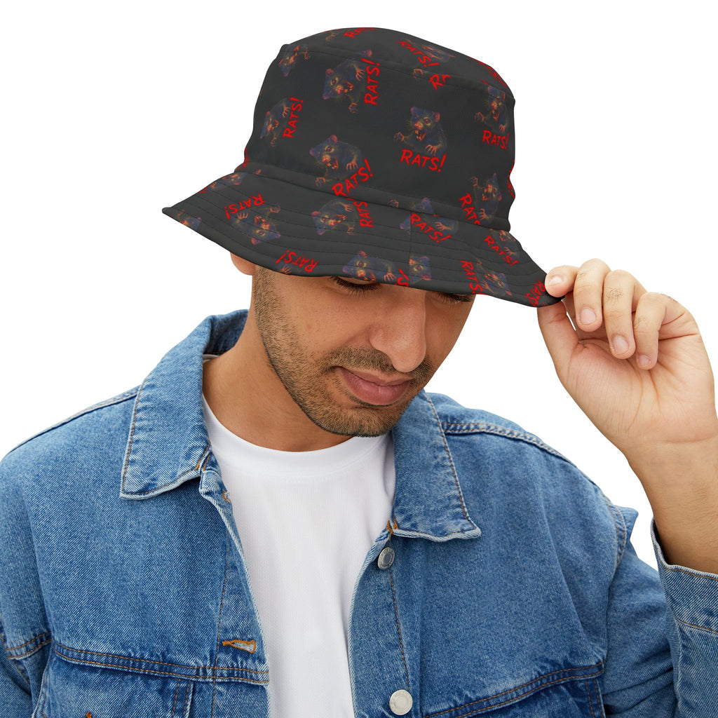 RHT: "RAT" (Multi) - Bucket Hat - Black