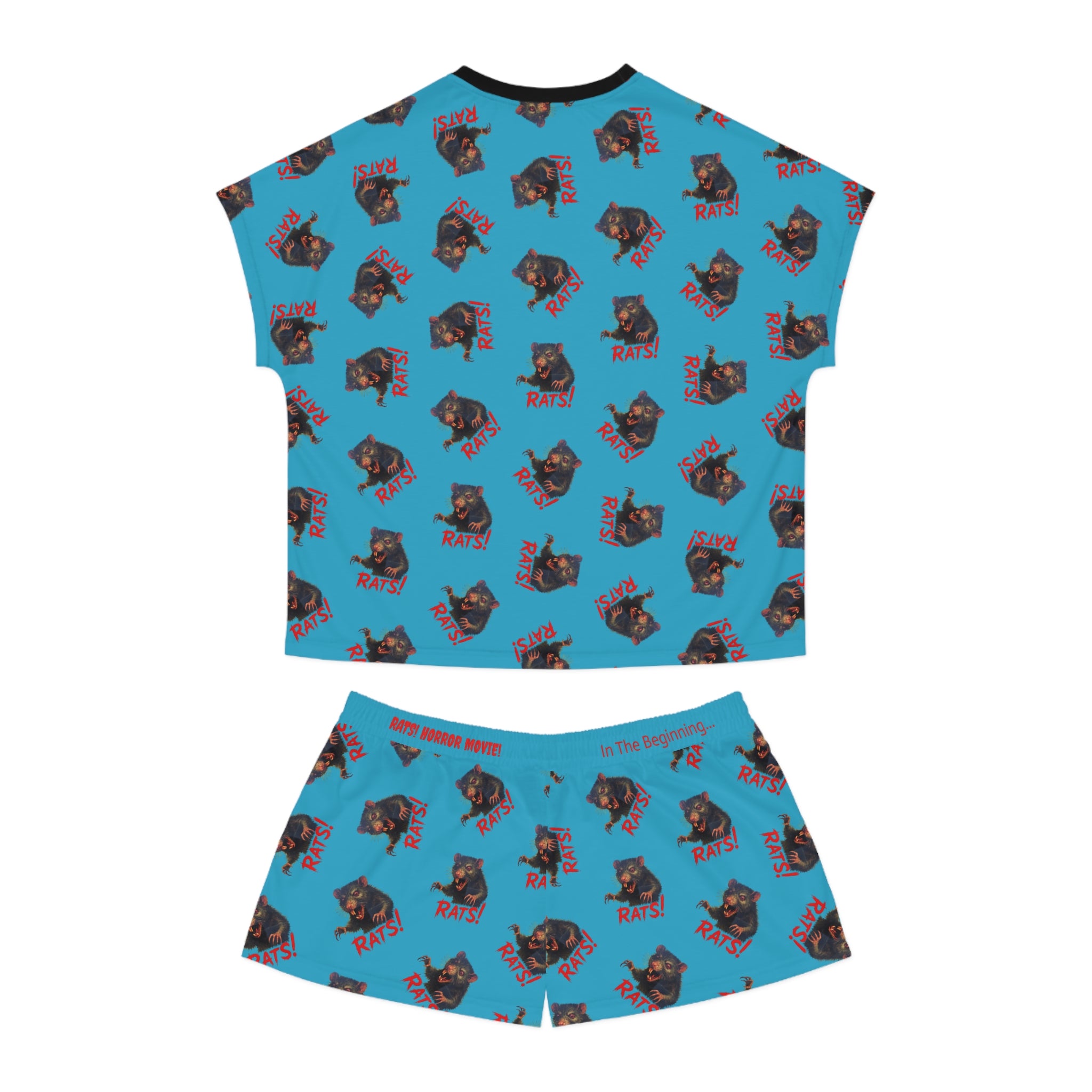RPJ: "RAT" (Multi) - Women's Short Pajama Set - Turquoise