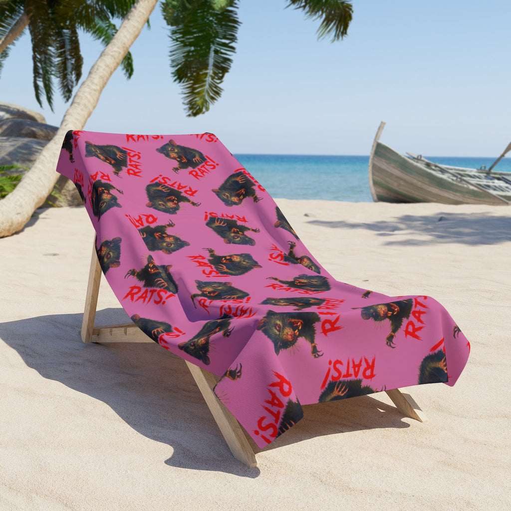 RBT: "RAT" (Multi) - Beach Towel - Pink