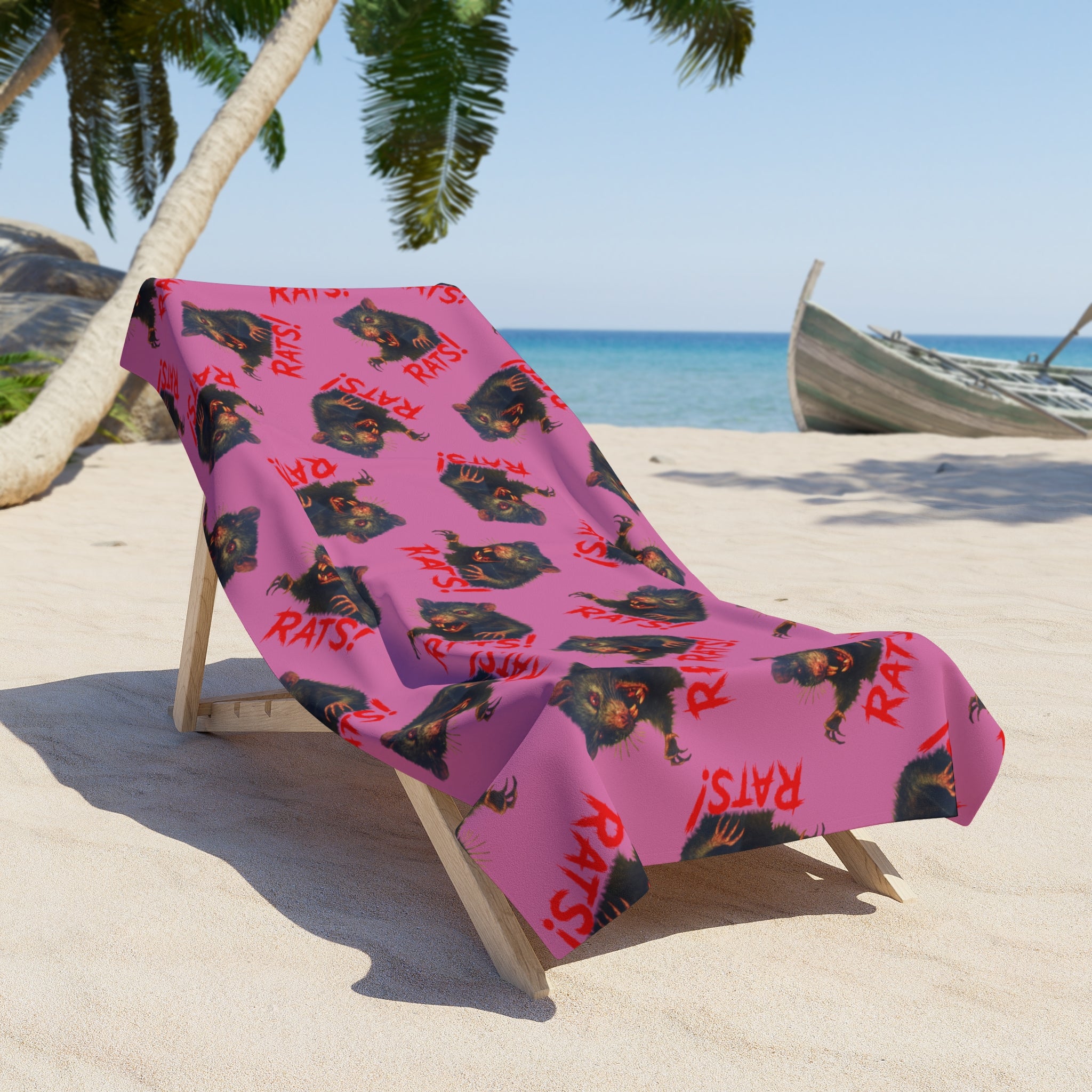 RBT: "RAT" (Multi) - Beach Towel - Pink